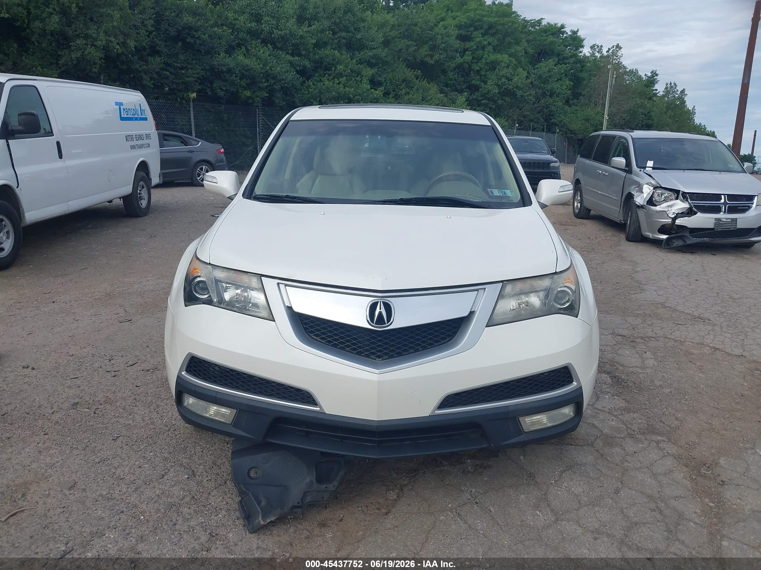 2010 Acura Mdx   Белый vin: 2HNYD2H28AH508880