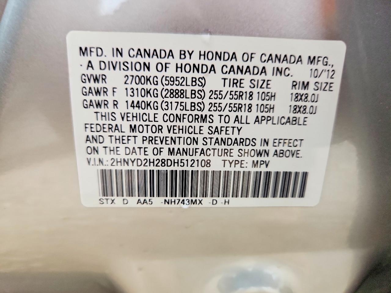 2013 Acura Mdx Silver vin: 2HNYD2H28DH512108