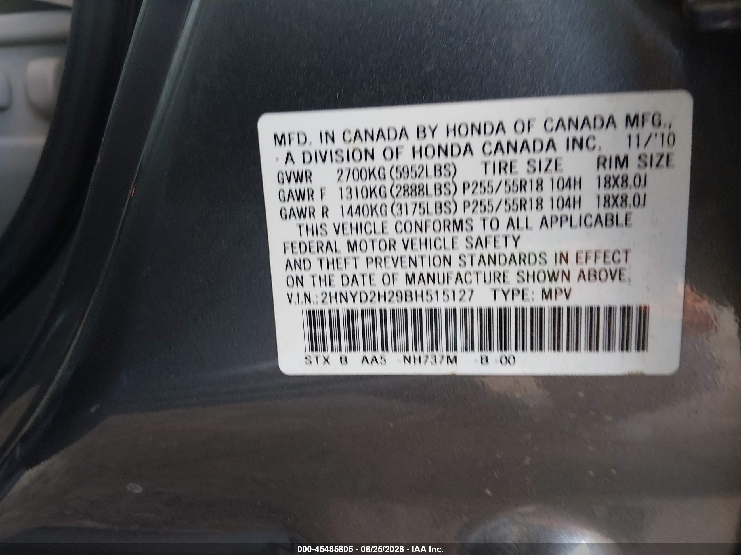2011 Acura Mdx   Gray vin: 2HNYD2H29BH515127