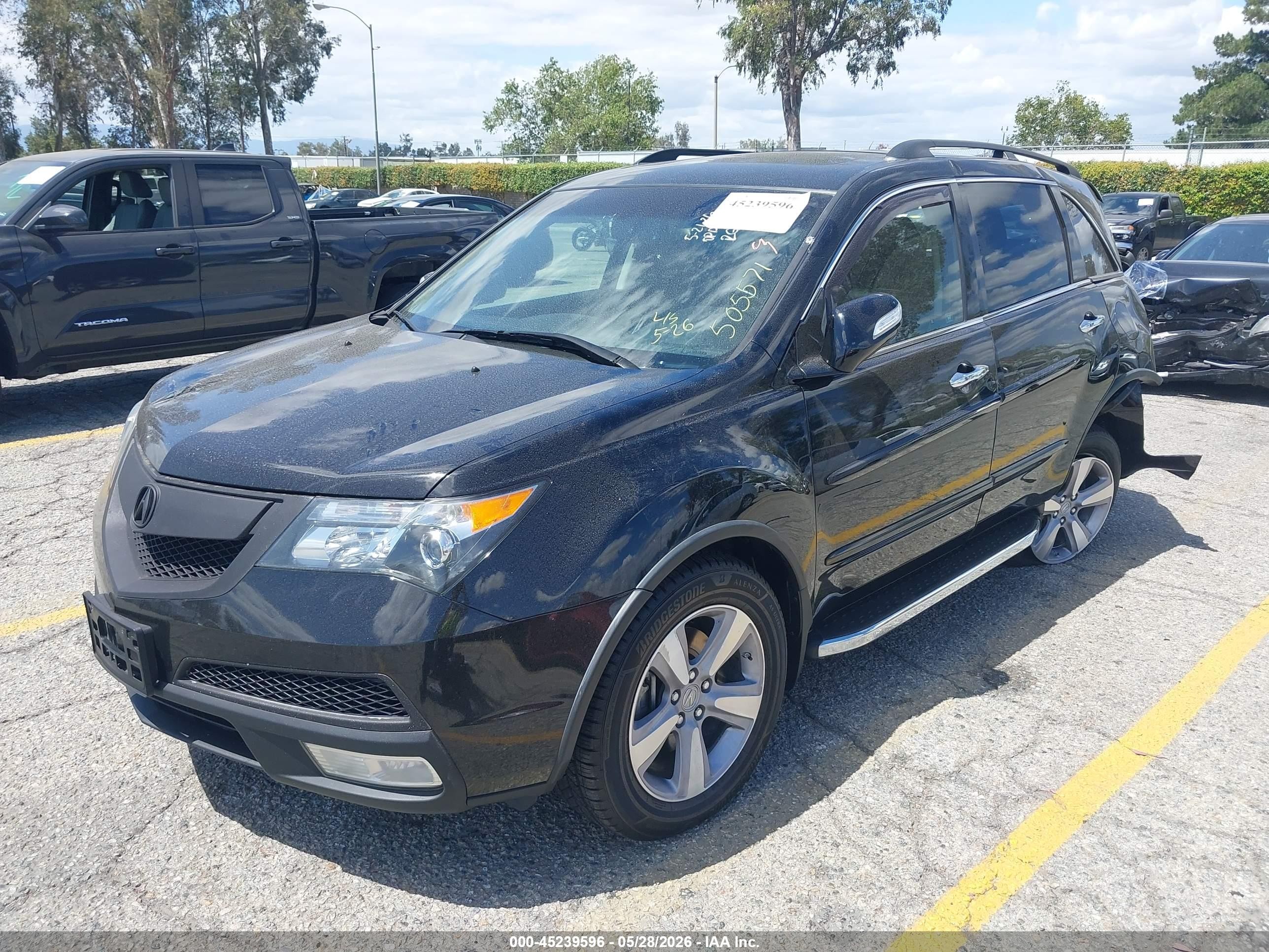 2012 Acura Mdx   Черный vin: 2HNYD2H29CH505571