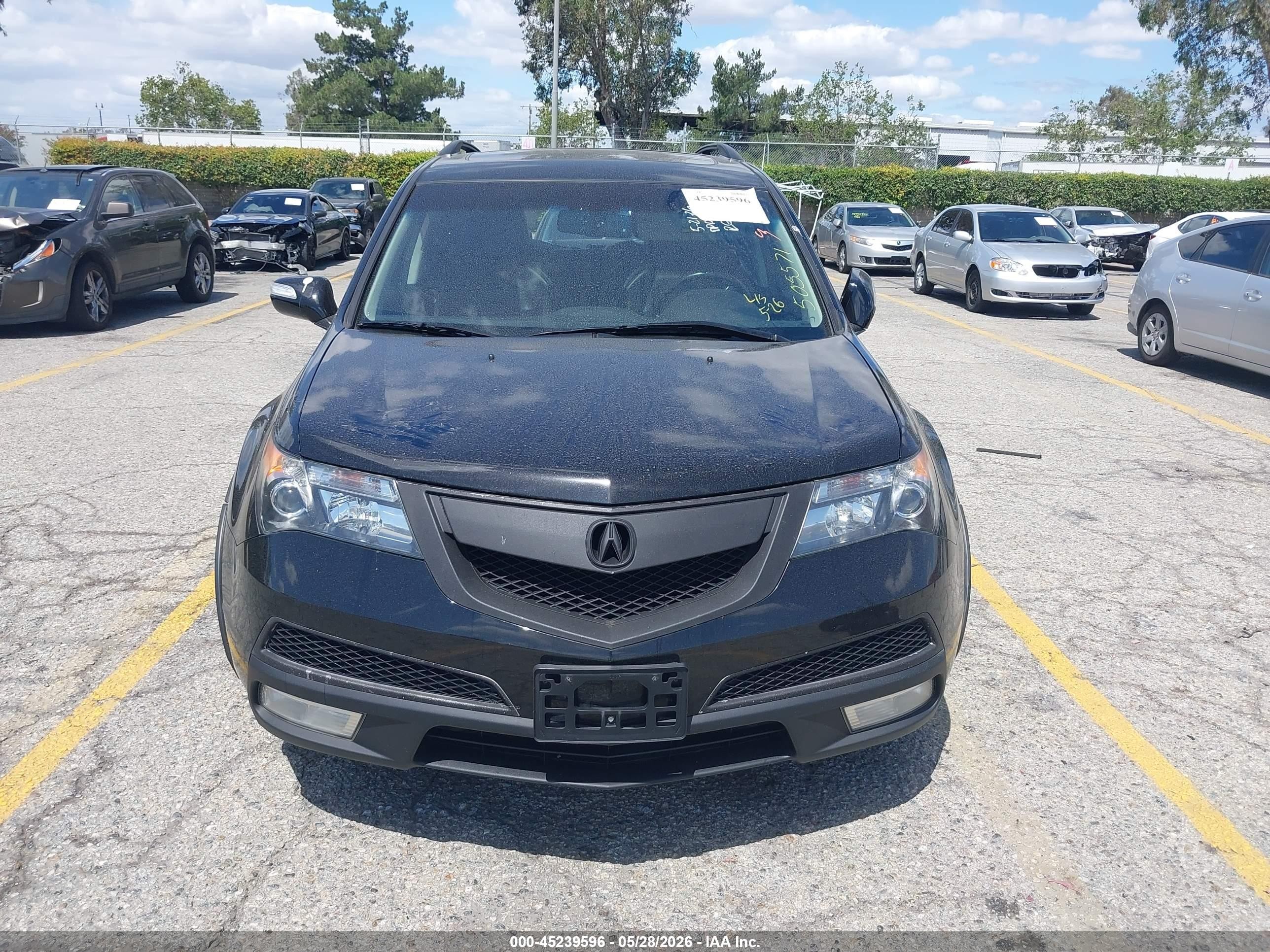 2012 Acura Mdx   Черный vin: 2HNYD2H29CH505571