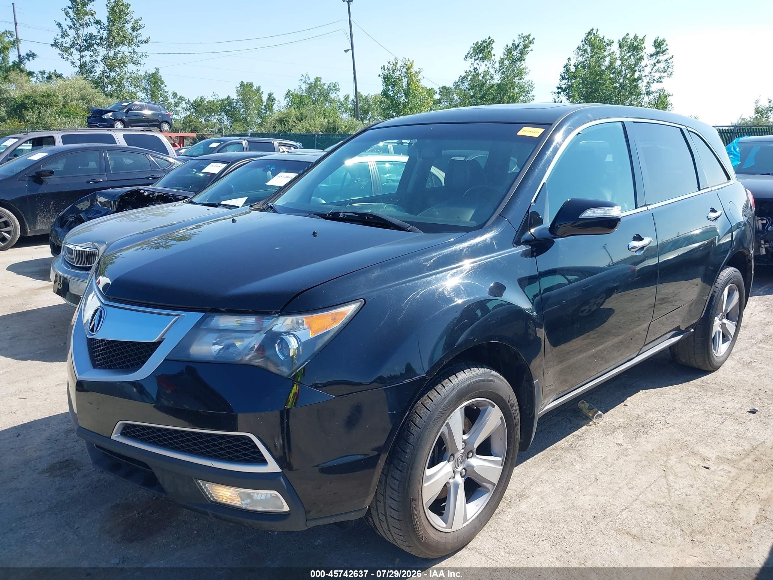 2012 Acura Mdx   Black vin: 2HNYD2H29CH522273