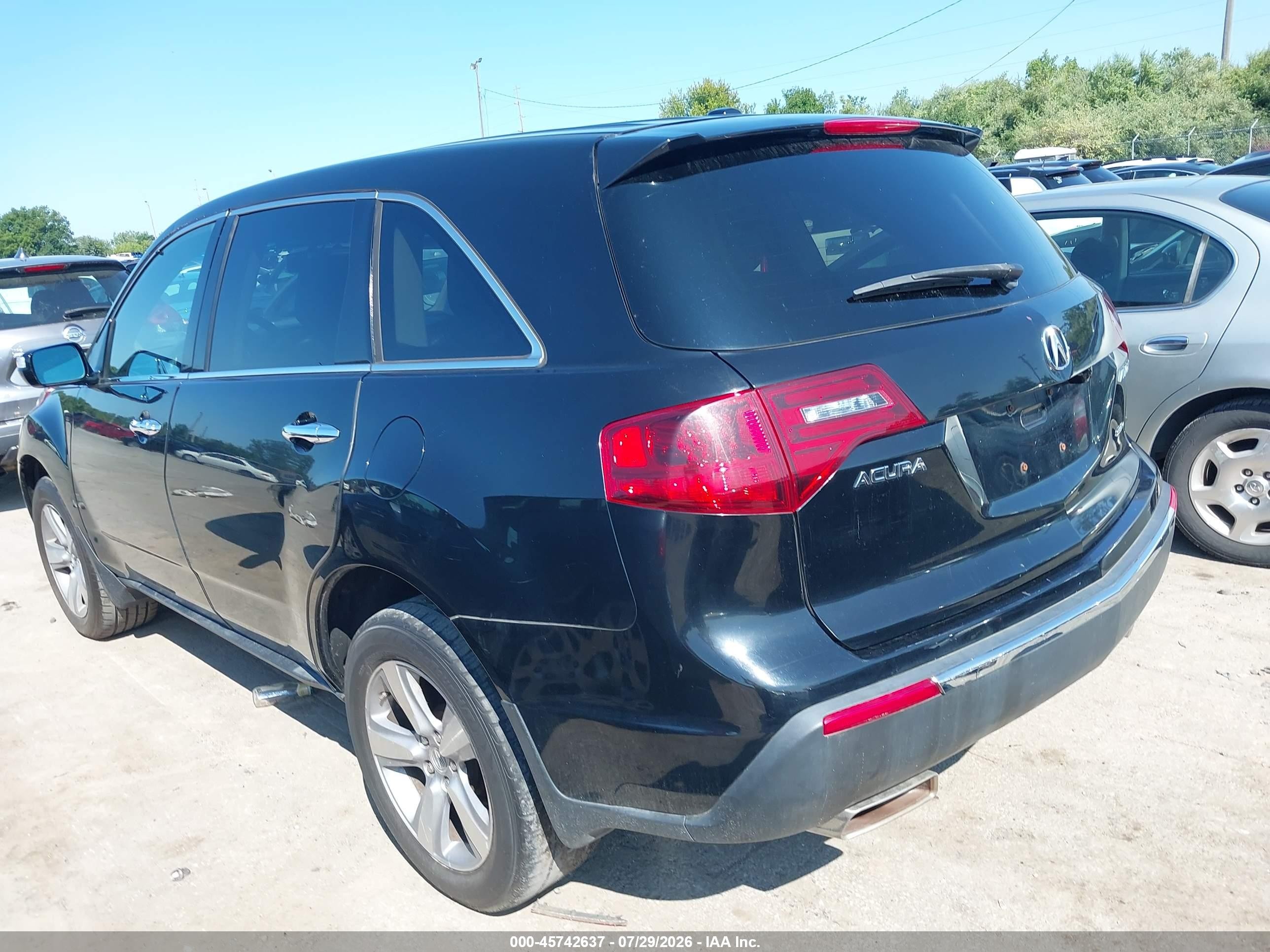 2012 Acura Mdx   Black vin: 2HNYD2H29CH522273
