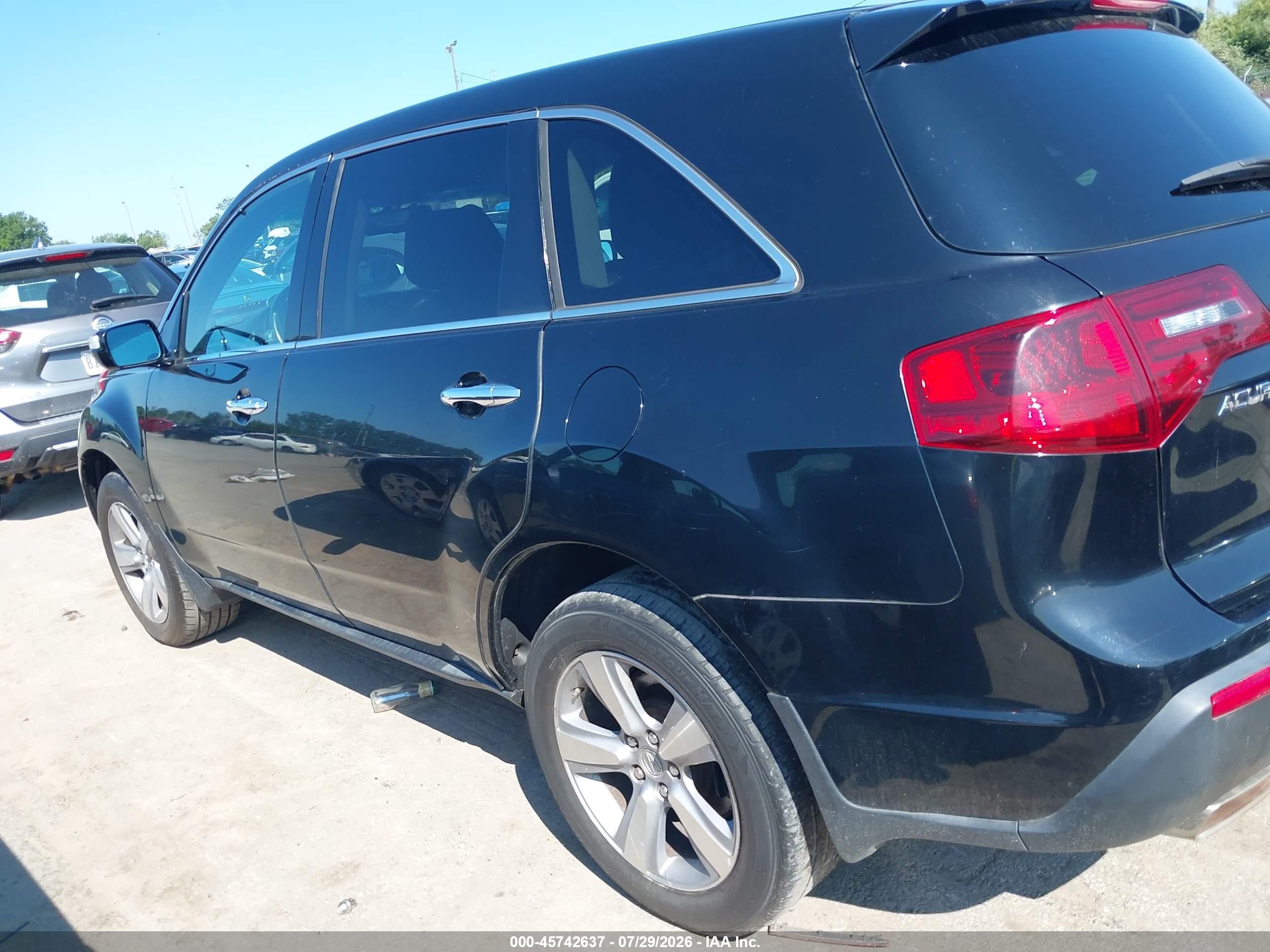 2012 Acura Mdx   Black vin: 2HNYD2H29CH522273