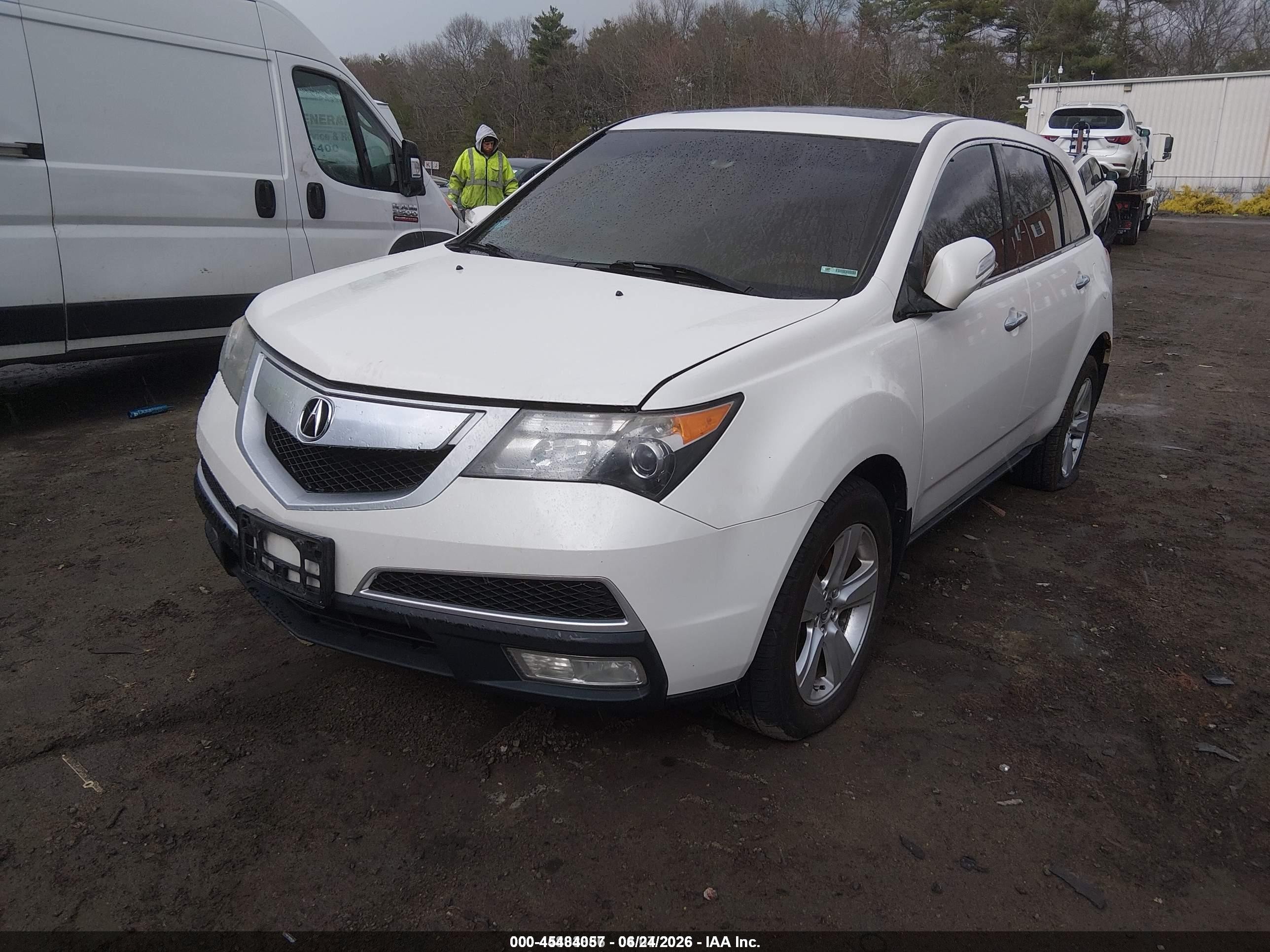2012 Acura Mdx   White vin: 2HNYD2H2XCH521147
