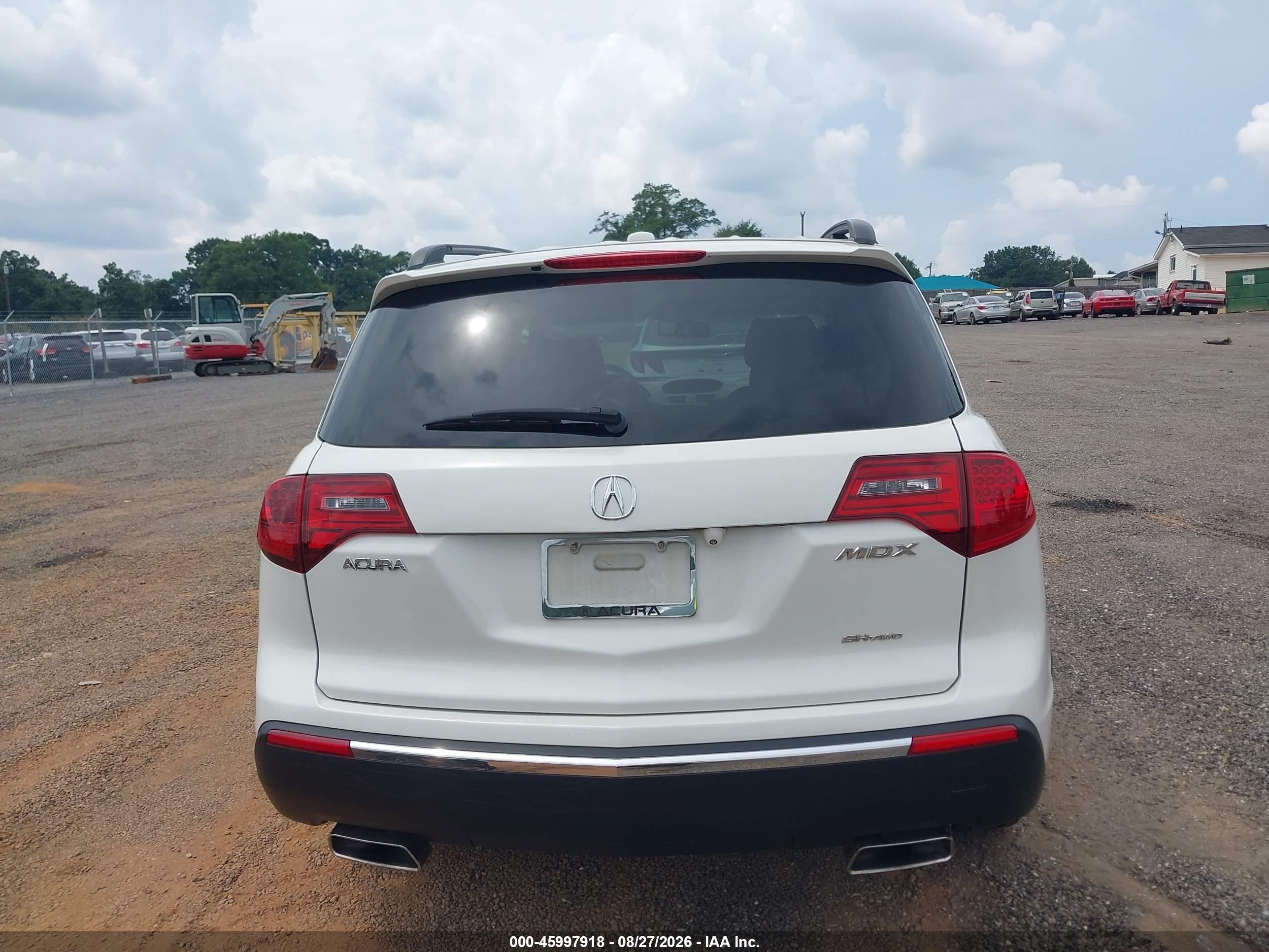 2012 Acura Mdx   White vin: 2HNYD2H2XCH523710
