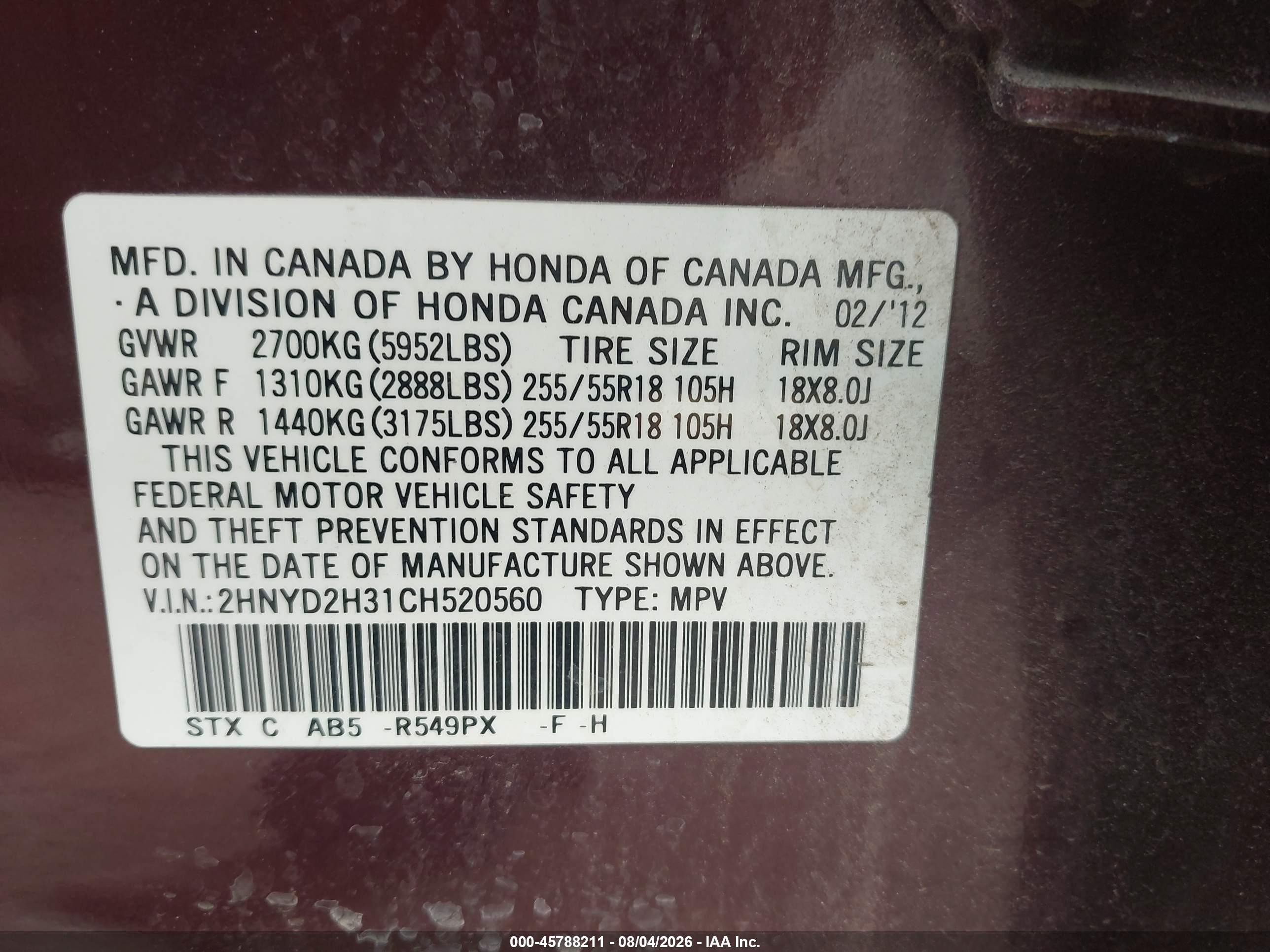 2012 Acura Mdx Technology Package Maroon vin: 2HNYD2H31CH520560