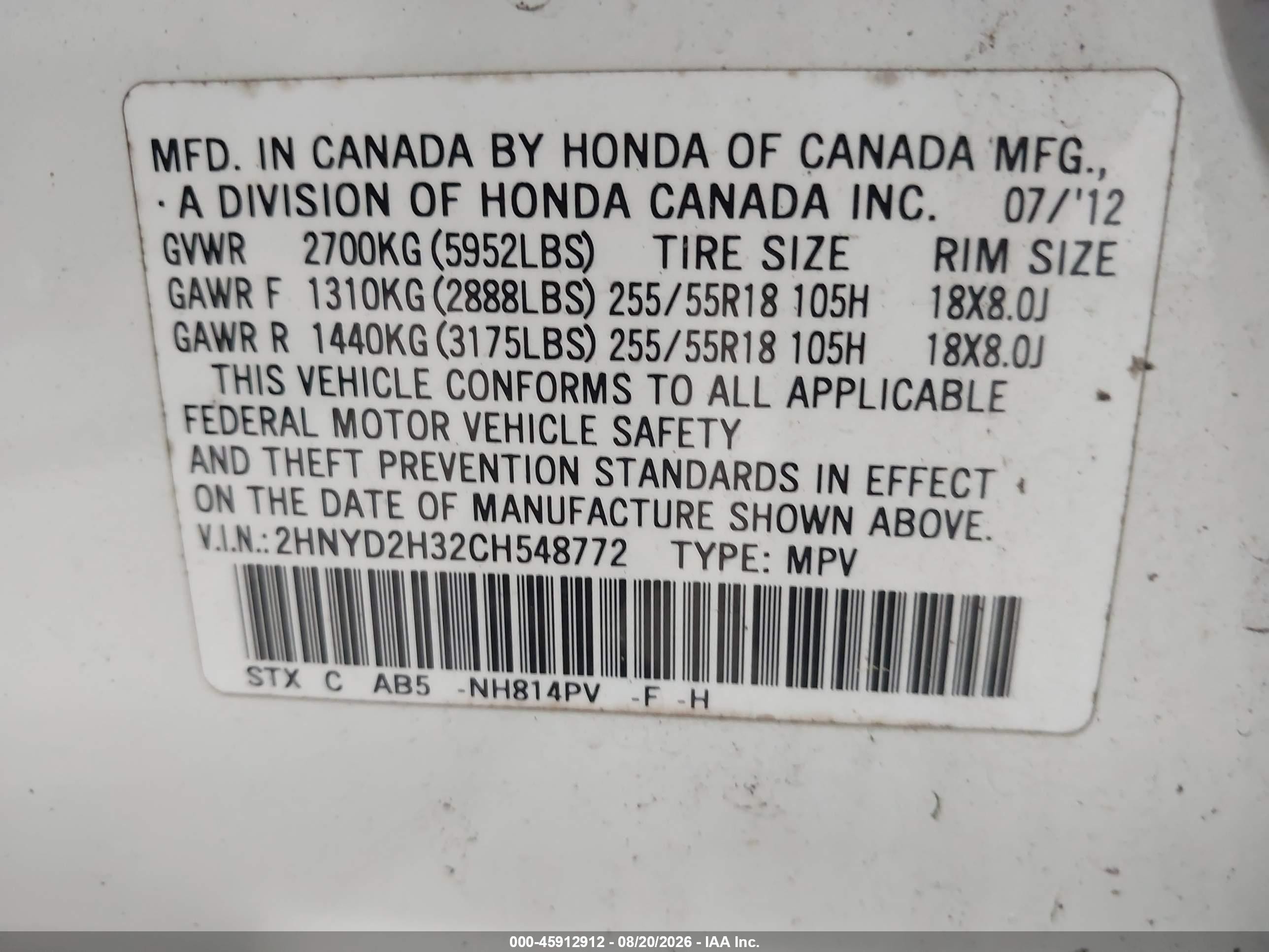 2012 Acura Mdx Technology Package White vin: 2HNYD2H32CH548772