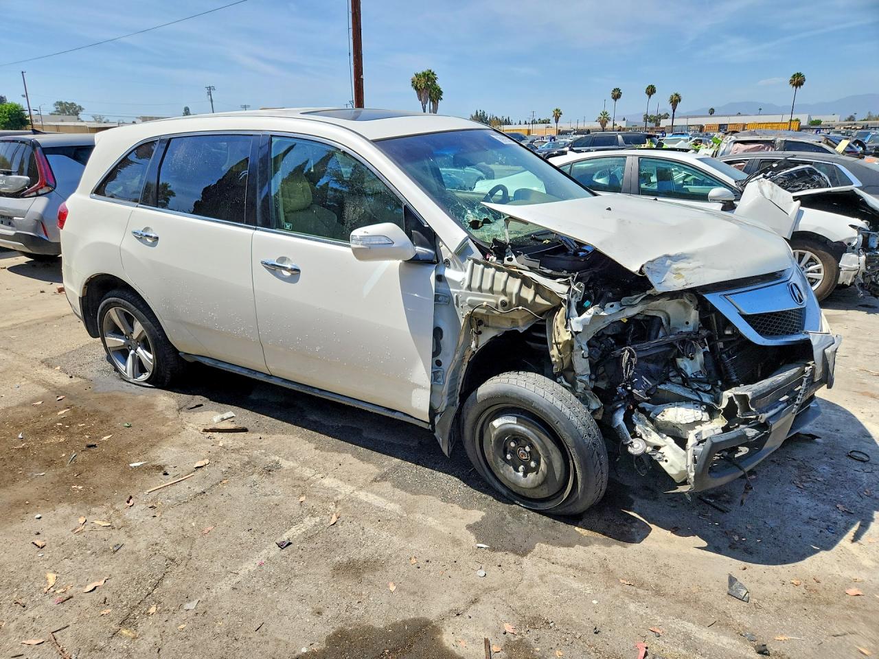 2012 Acura Mdx Technology White vin: 2HNYD2H34CH531875