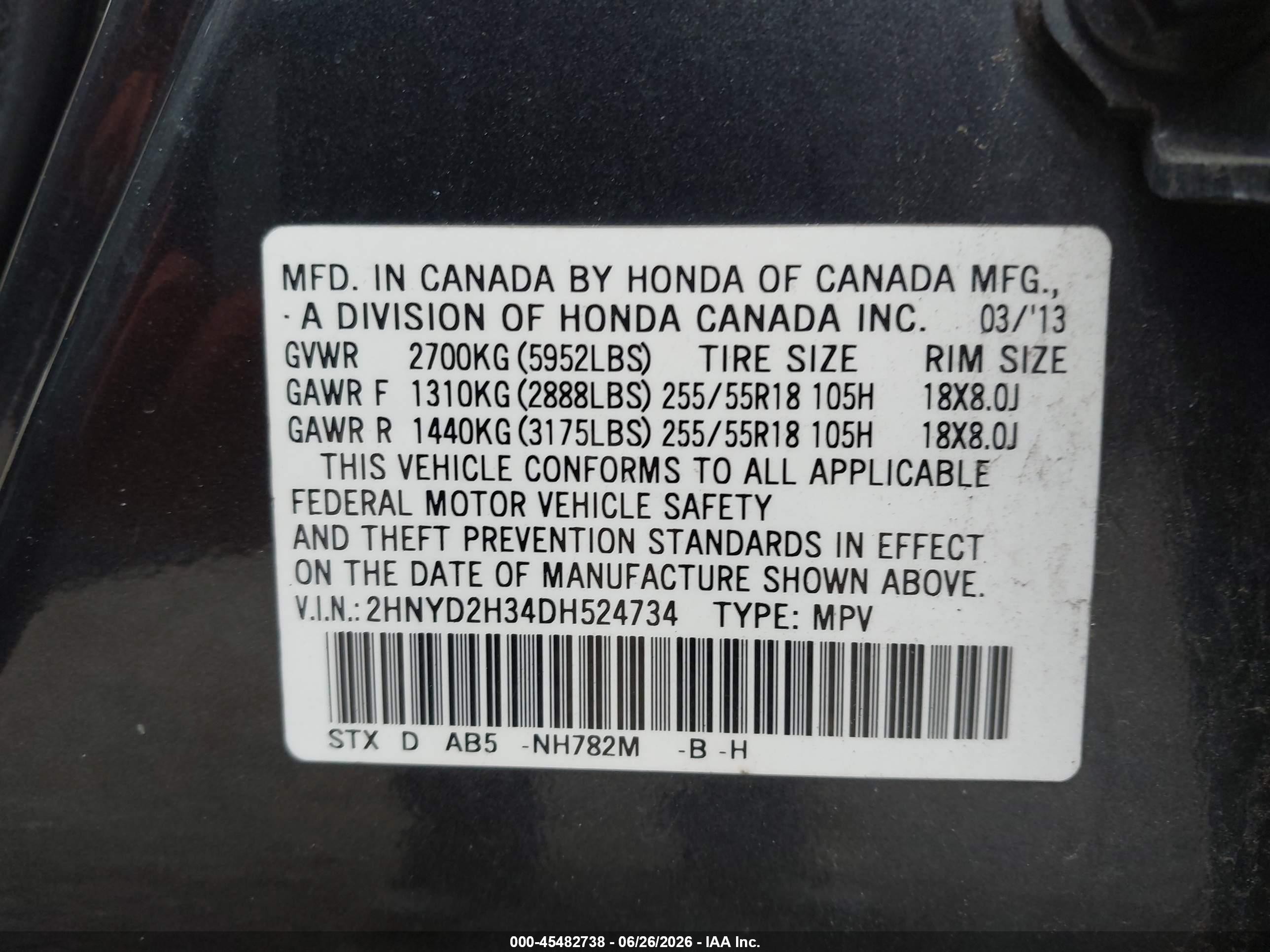 2013 Acura Mdx Technology Package Gray vin: 2HNYD2H34DH524734