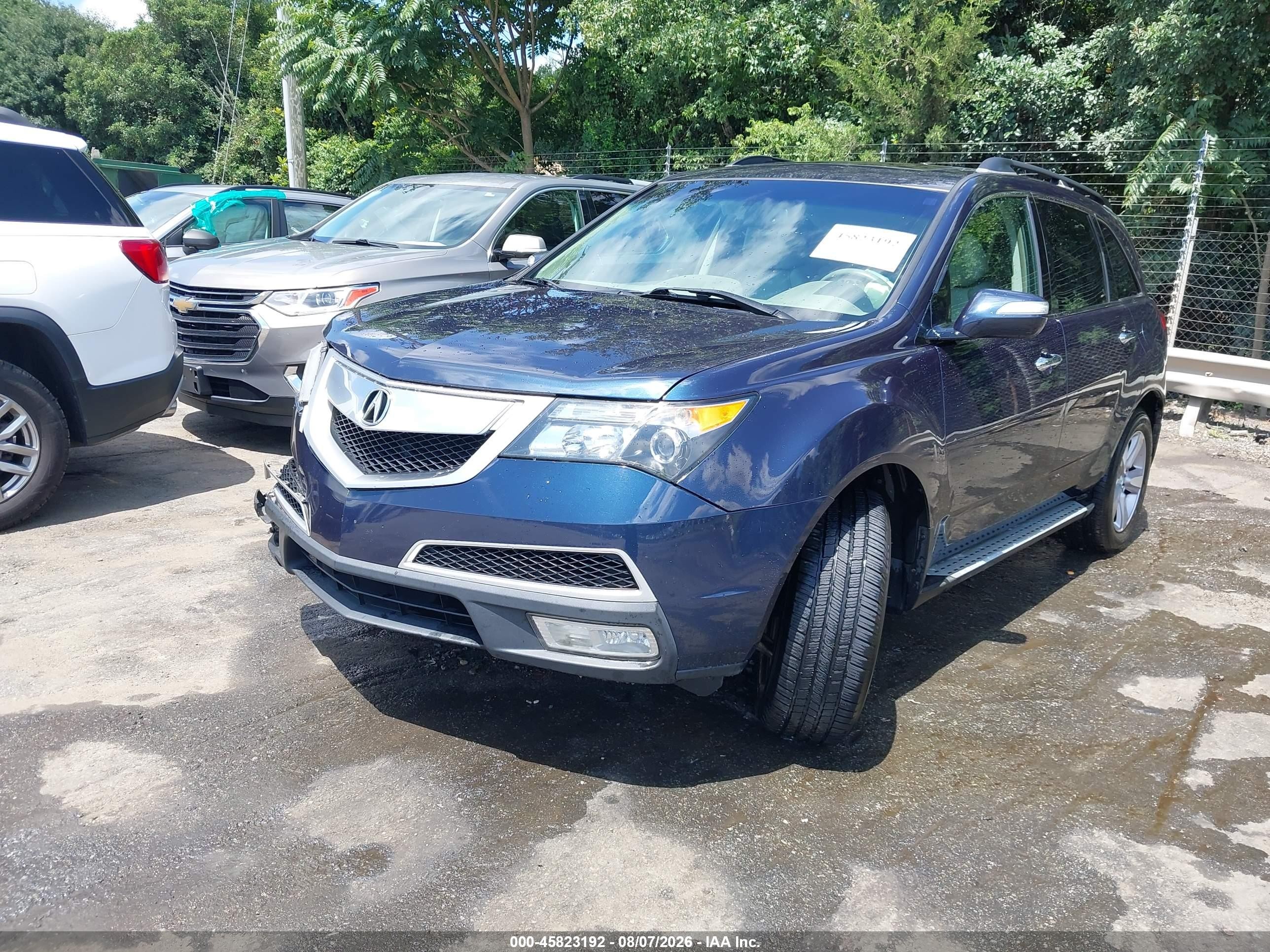 2013 Acura Mdx Technology Package Blue vin: 2HNYD2H35DH516562