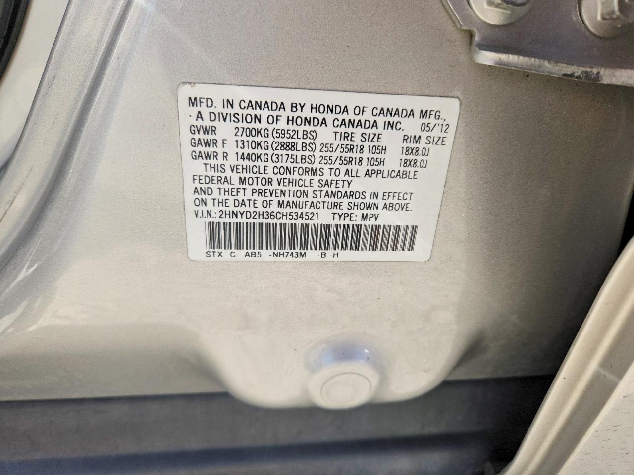2012 Acura Mdx Technology Silver vin: 2HNYD2H36CH534521