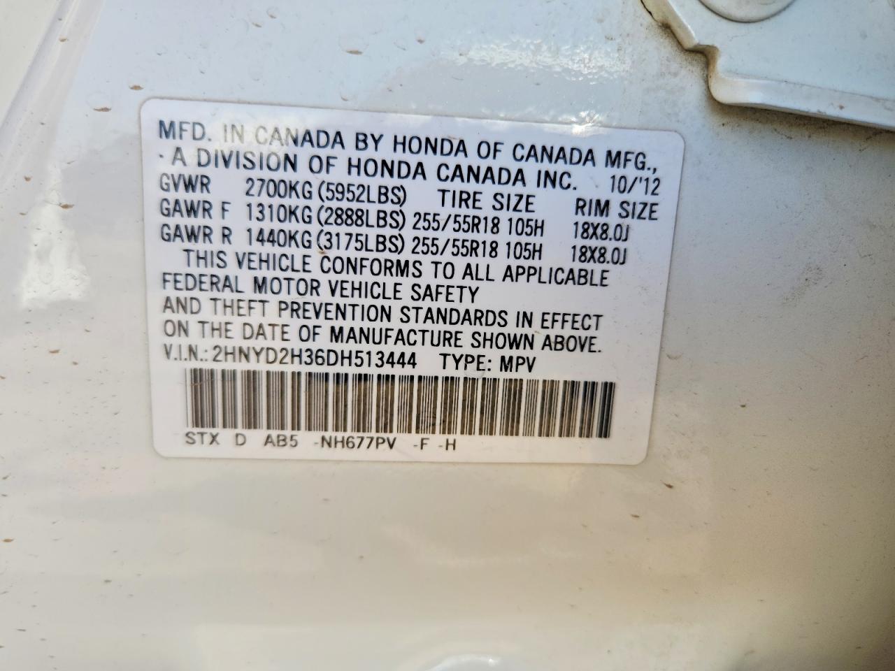 2013 Acura Mdx Technology White vin: 2HNYD2H36DH513444