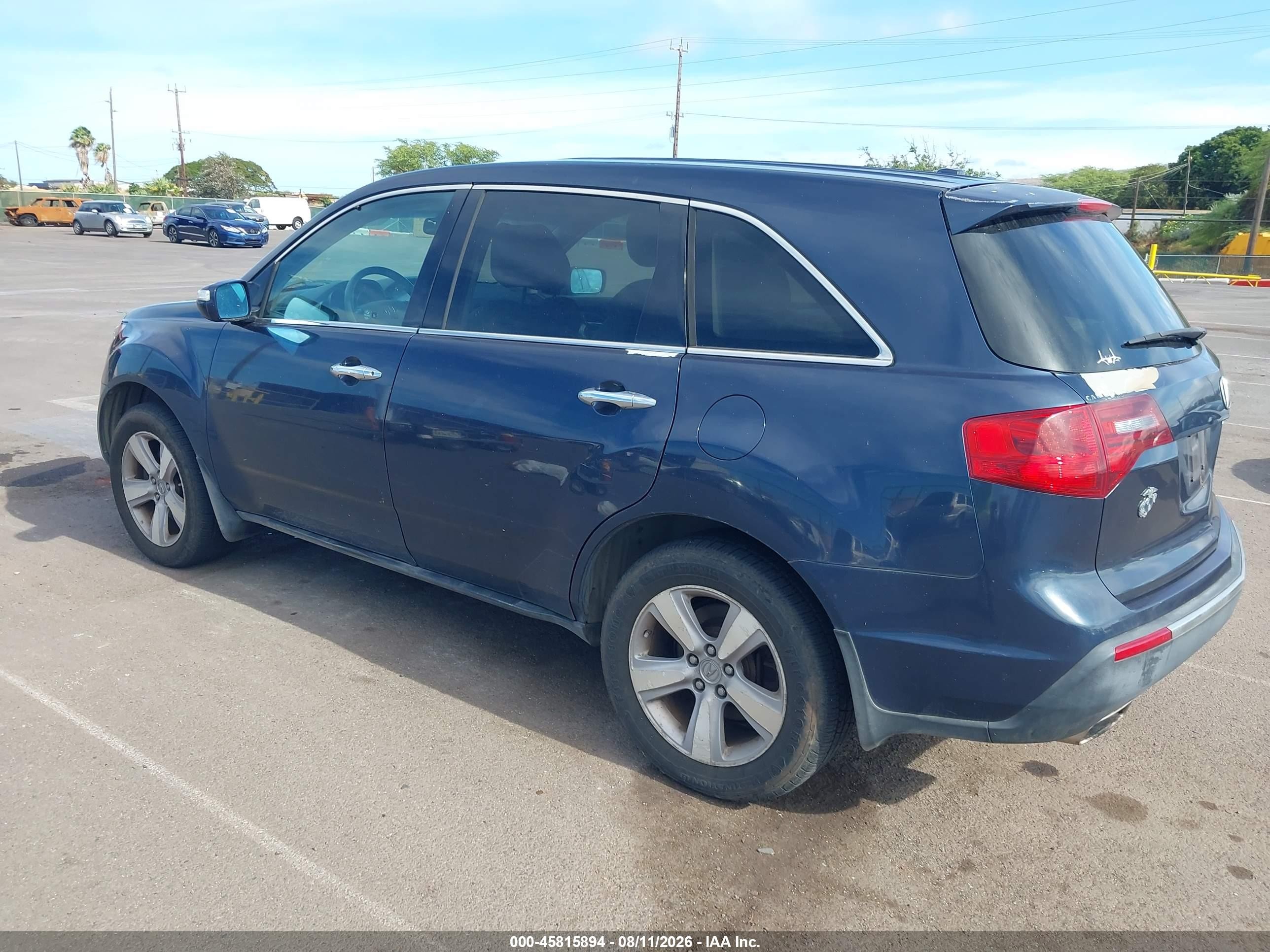 2013 Acura Mdx Technology Package Blue vin: 2HNYD2H39DH513633