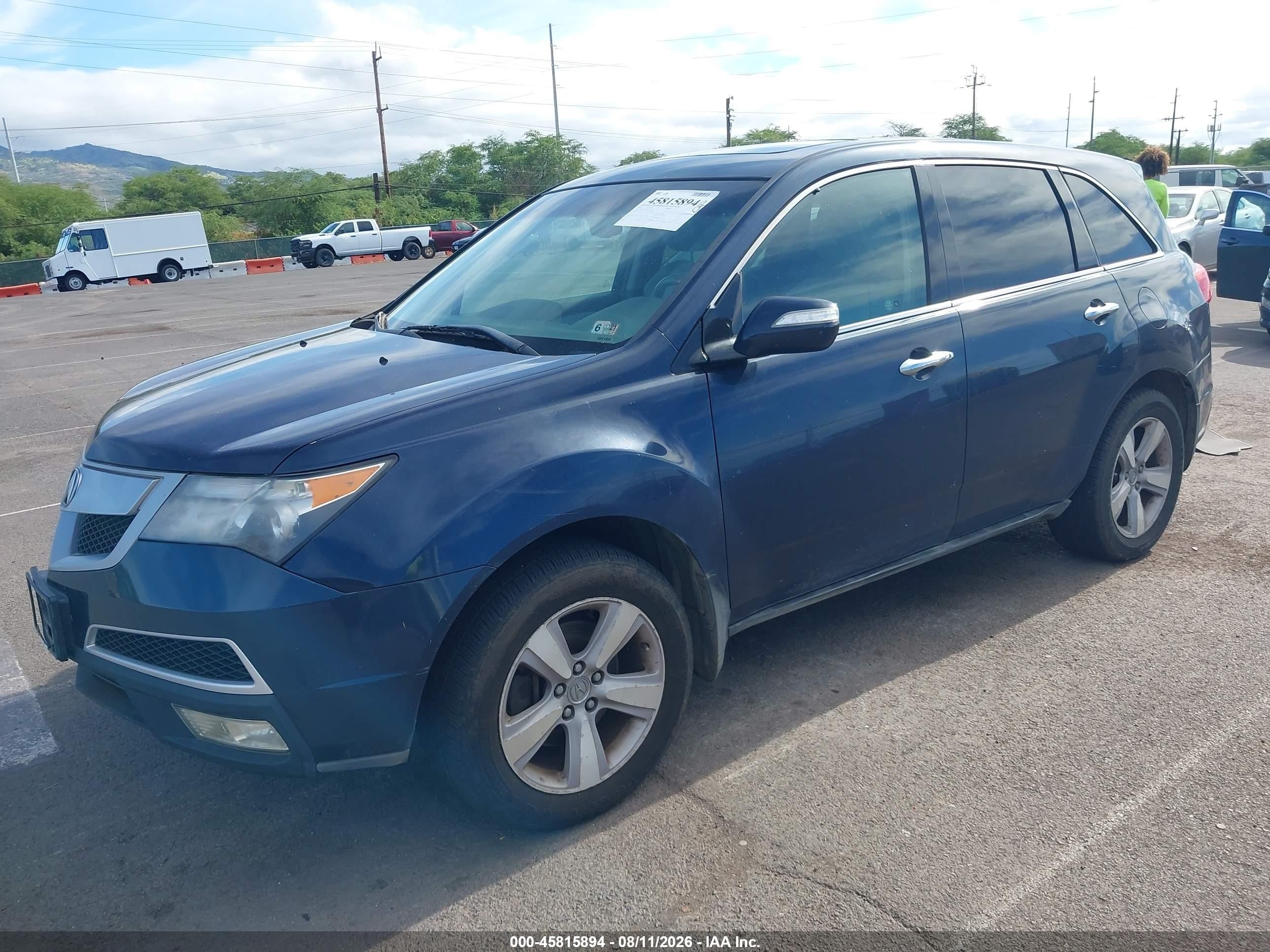 2013 Acura Mdx Technology Package Blue vin: 2HNYD2H39DH513633