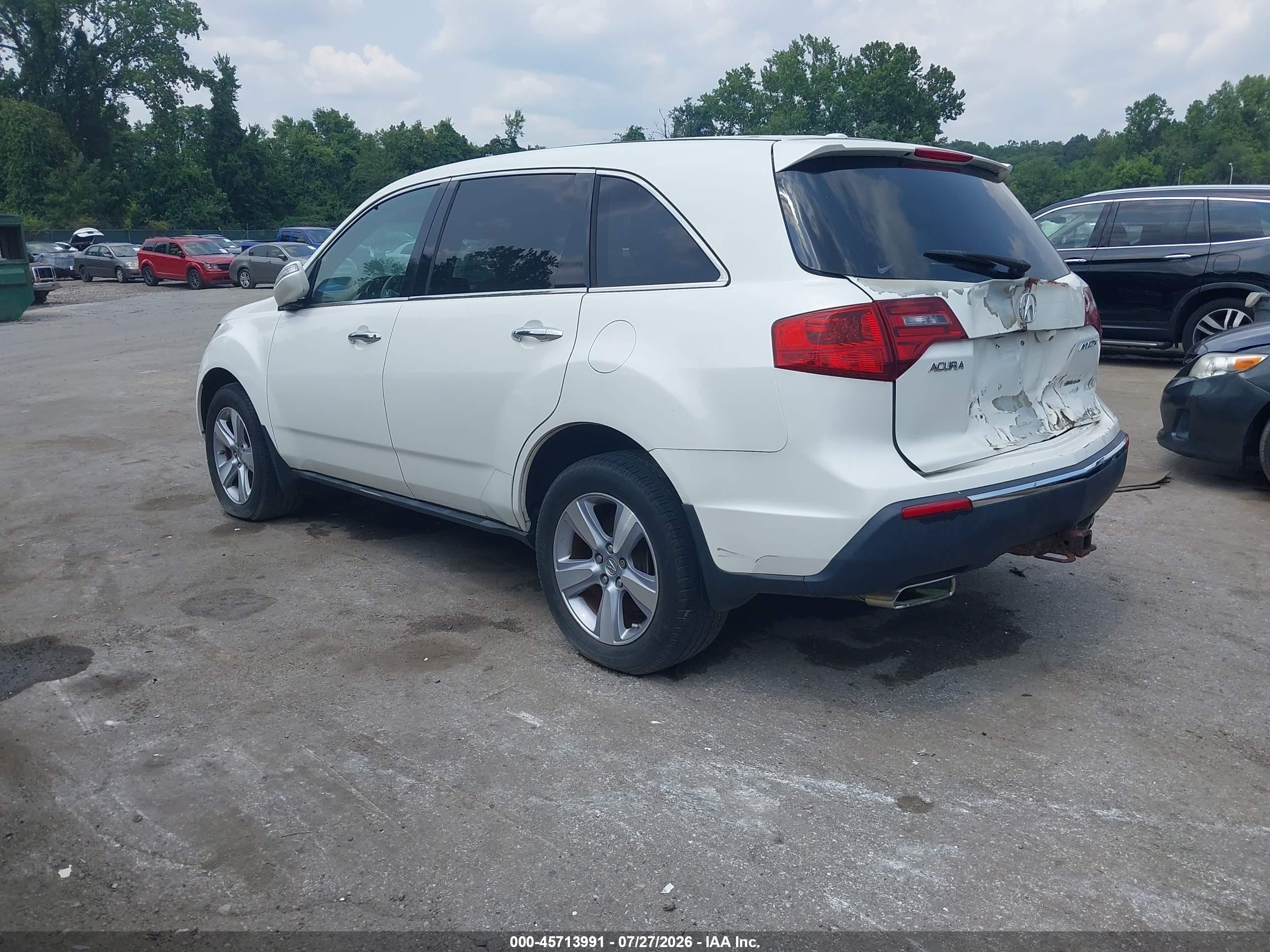 2012 Acura Mdx Technology Package White vin: 2HNYD2H3XCH547871