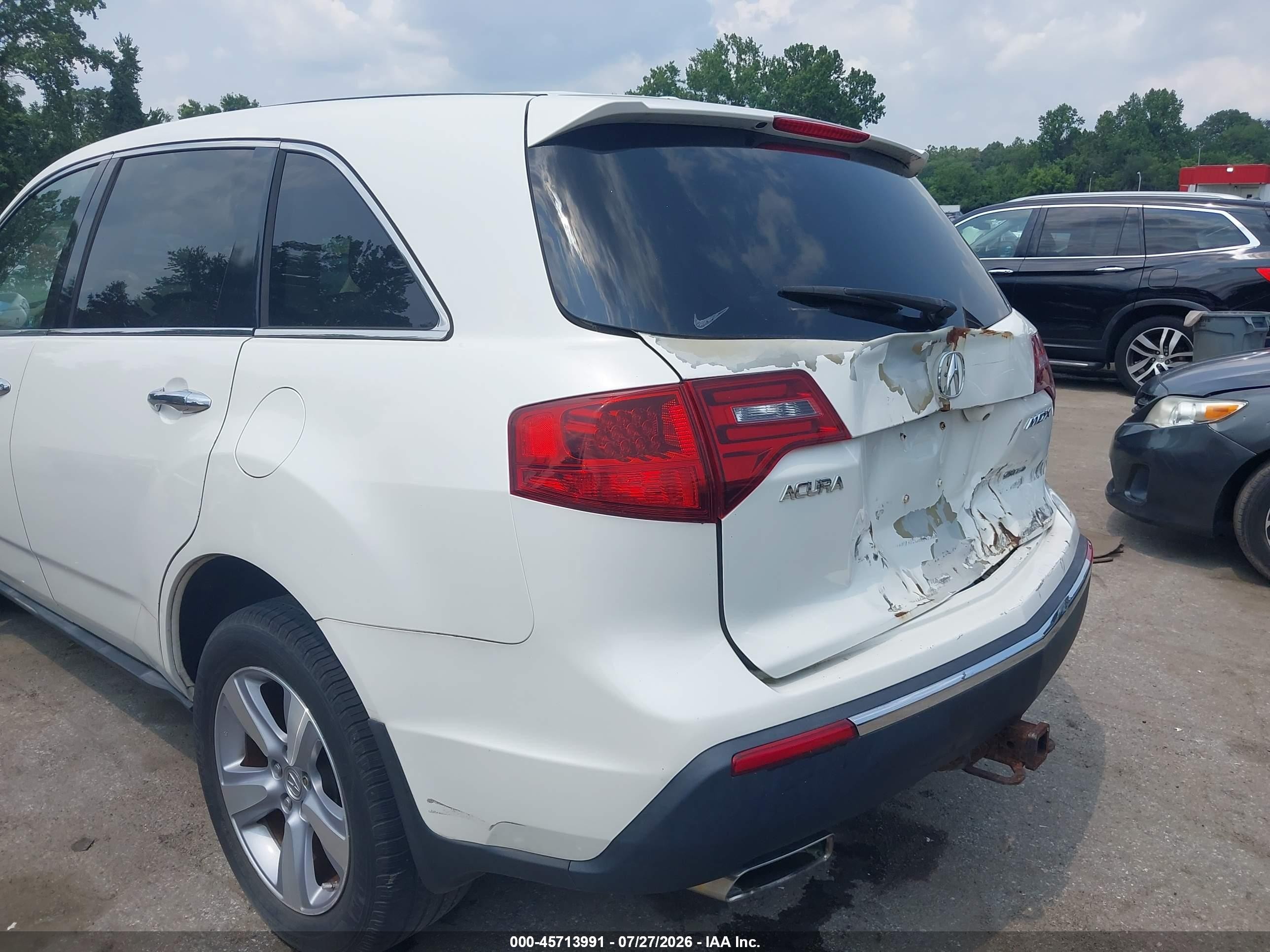 2012 Acura Mdx Technology Package White vin: 2HNYD2H3XCH547871