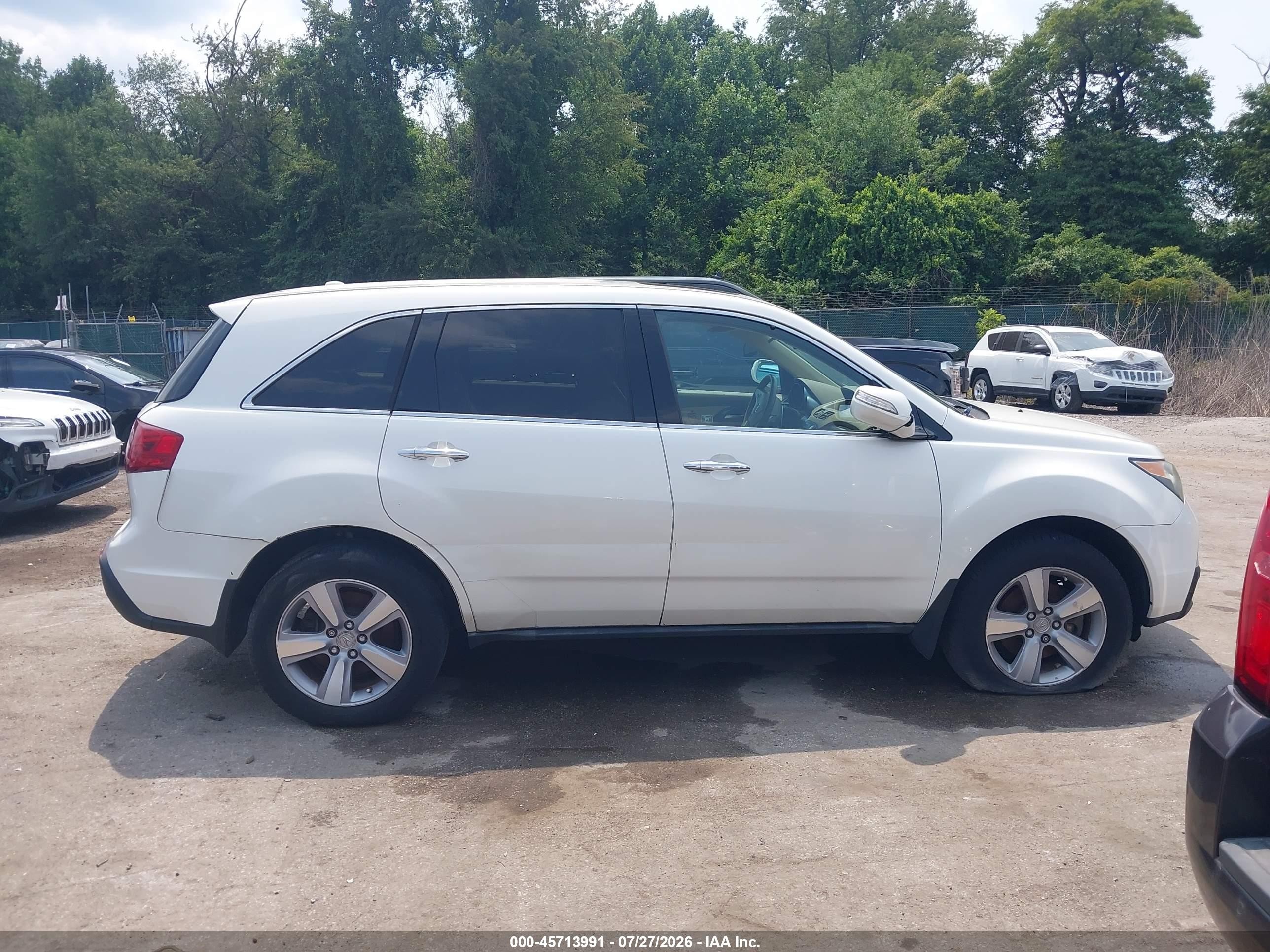 2012 Acura Mdx Technology Package White vin: 2HNYD2H3XCH547871