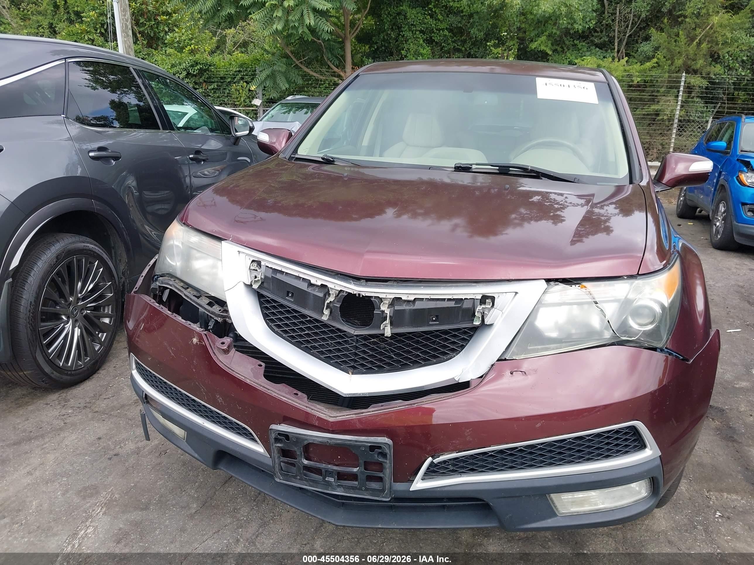 2012 Acura Mdx Technology Package Purple vin: 2HNYD2H41CH510278