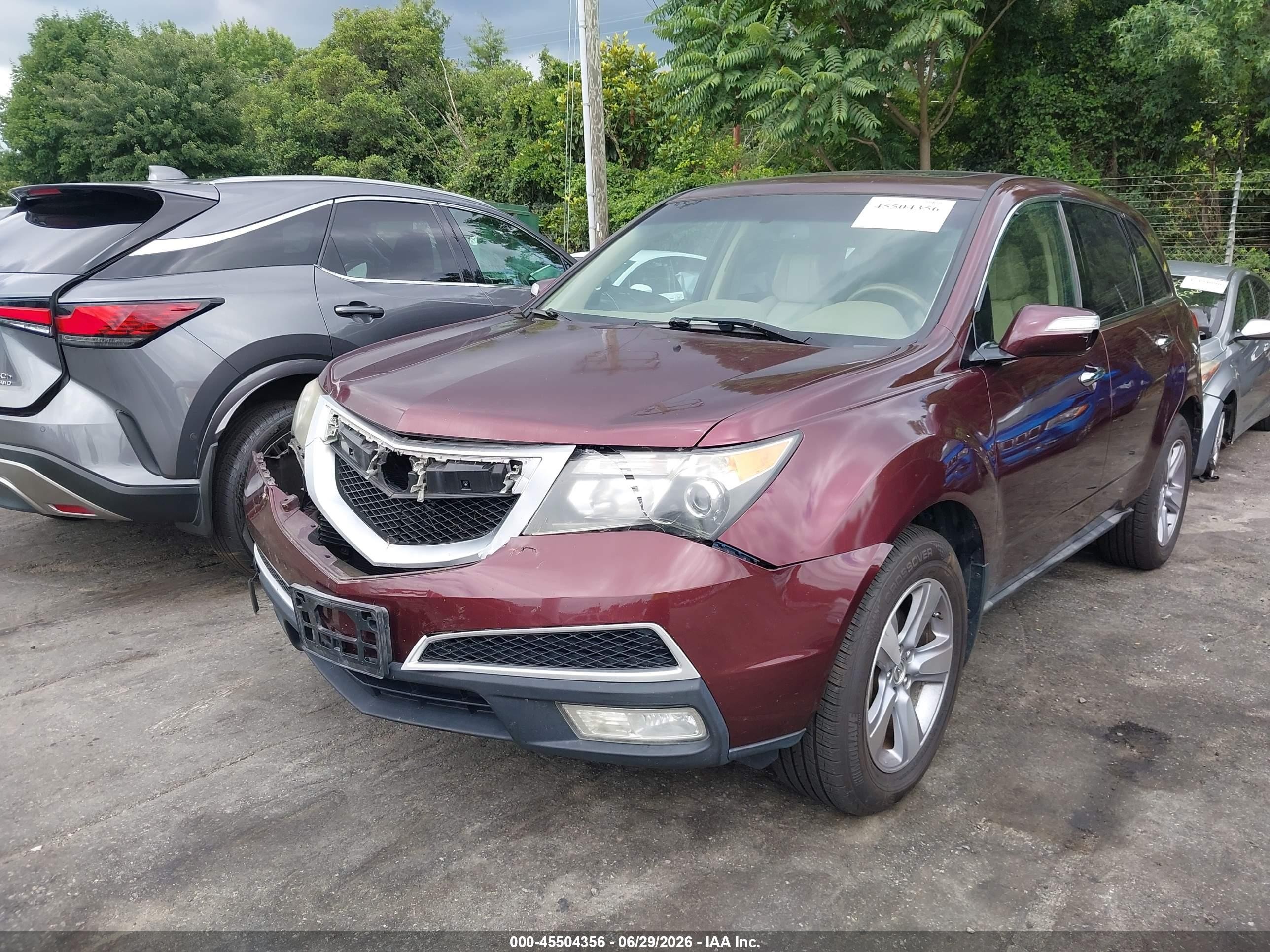 2012 Acura Mdx Technology Package Purple vin: 2HNYD2H41CH510278