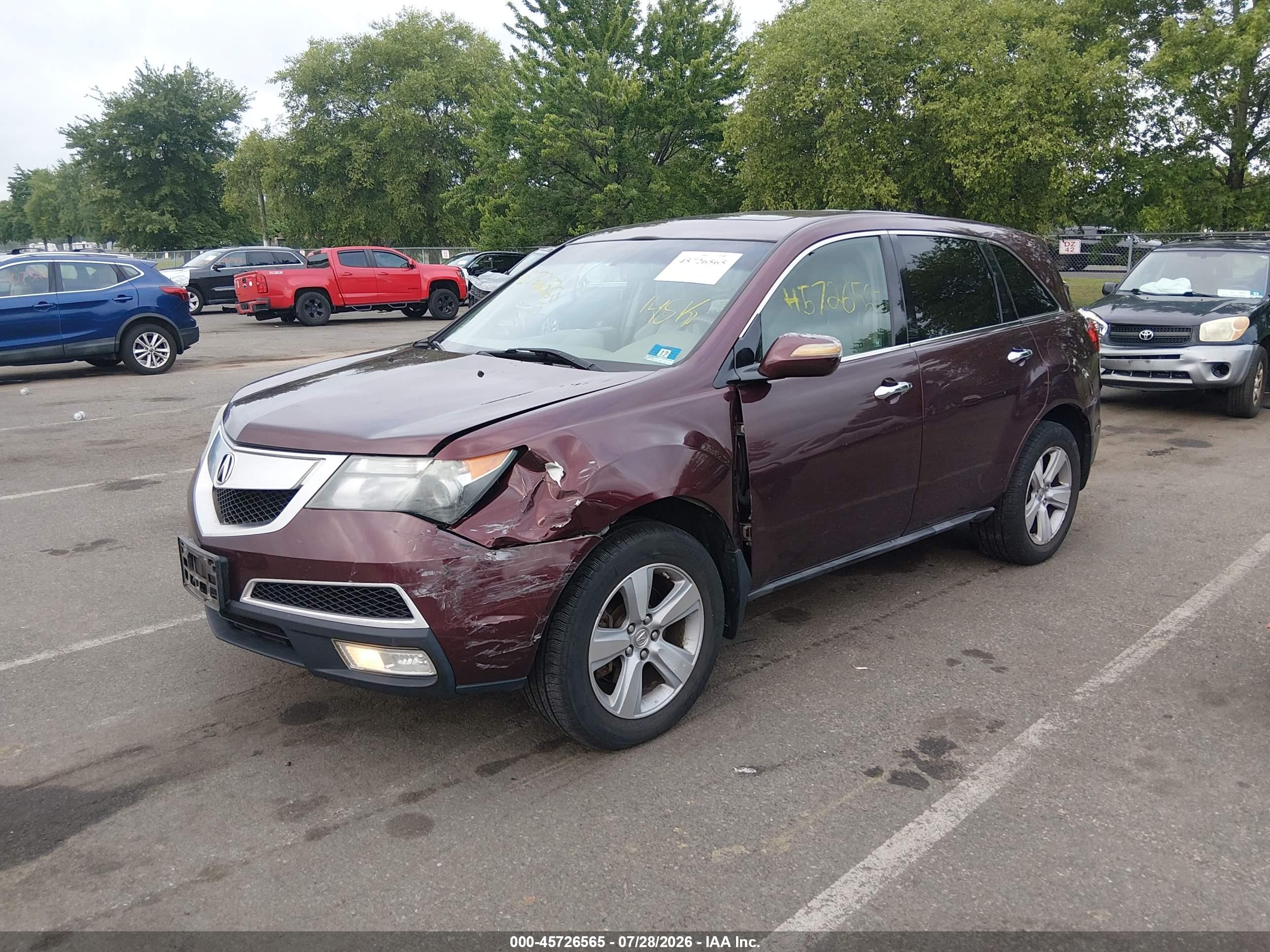 2011 Acura Mdx Technology Package Красный vin: 2HNYD2H43BH510667