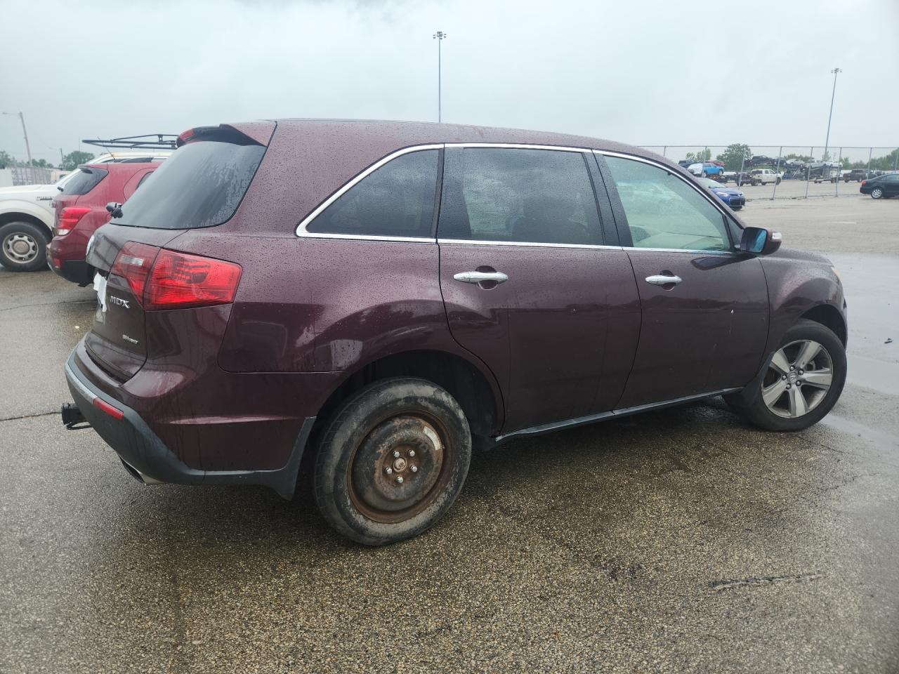 2010 Acura Mdx Technology Maroon vin: 2HNYD2H44AH507274 Damage: Right Rear Door, Dent(S) W/ Paint Dmg, 1/2 To 1 Inch