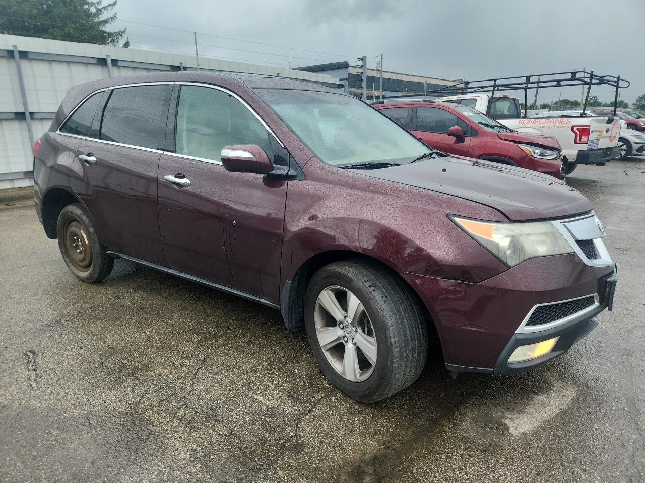 2010 Acura Mdx Technology Maroon vin: 2HNYD2H44AH507274 Damage: Right Rear Wheel, Missing, Replacement Required