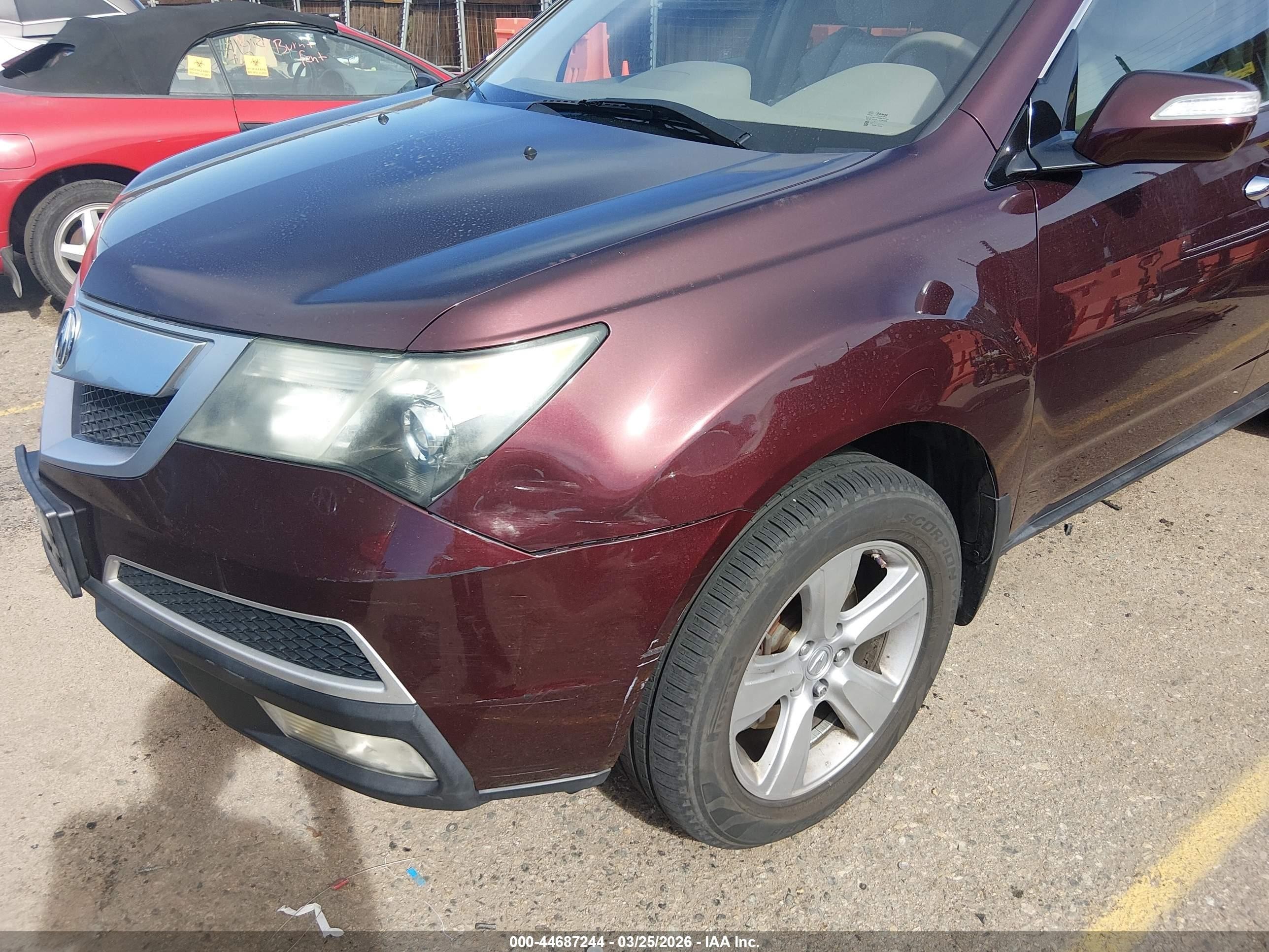 2011 Acura Mdx Technology Package Burgundy vin: 2HNYD2H44BH517059