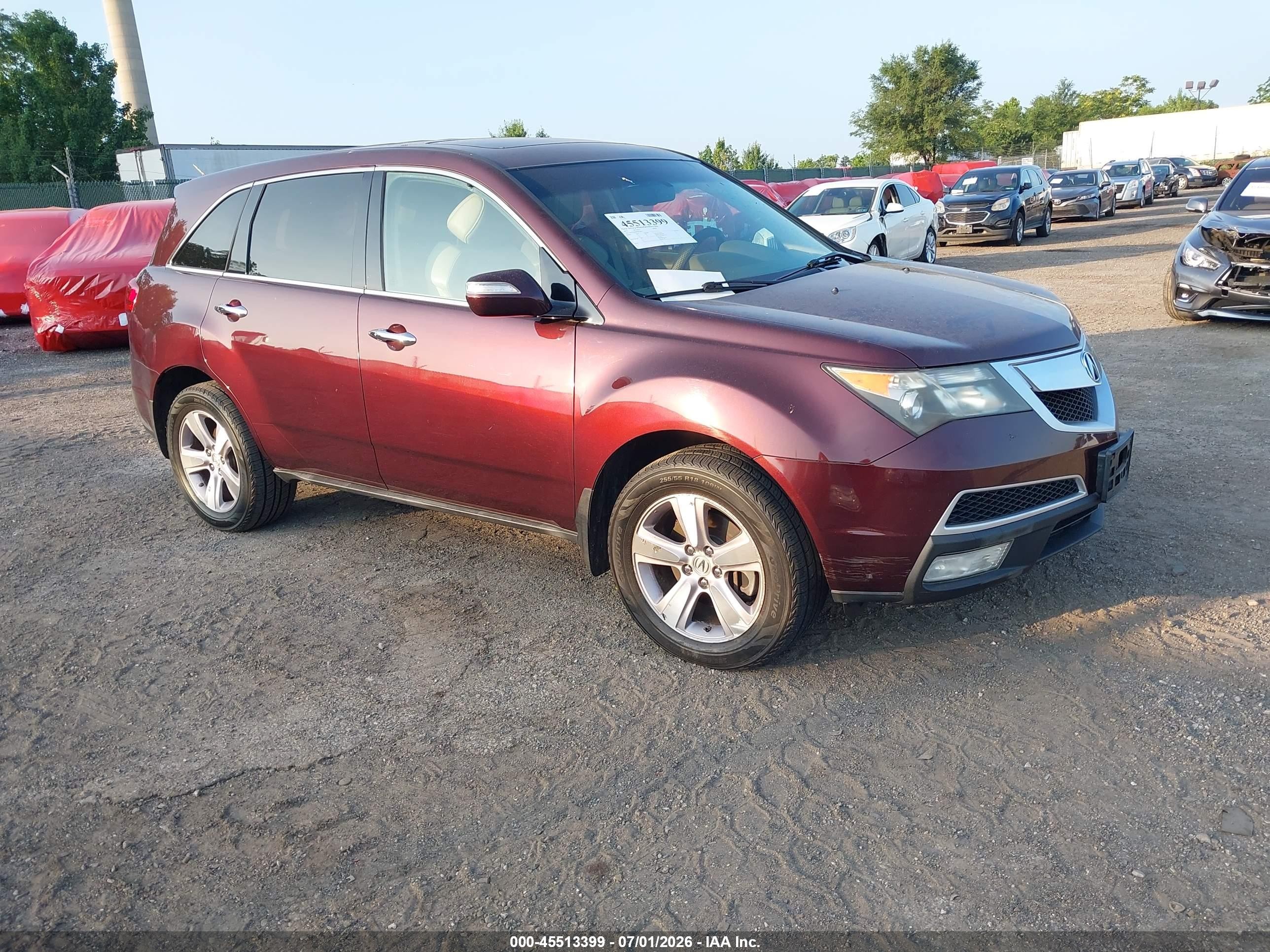 2013 Acura Mdx Technology Package Burgundy vin: 2HNYD2H44DH509353