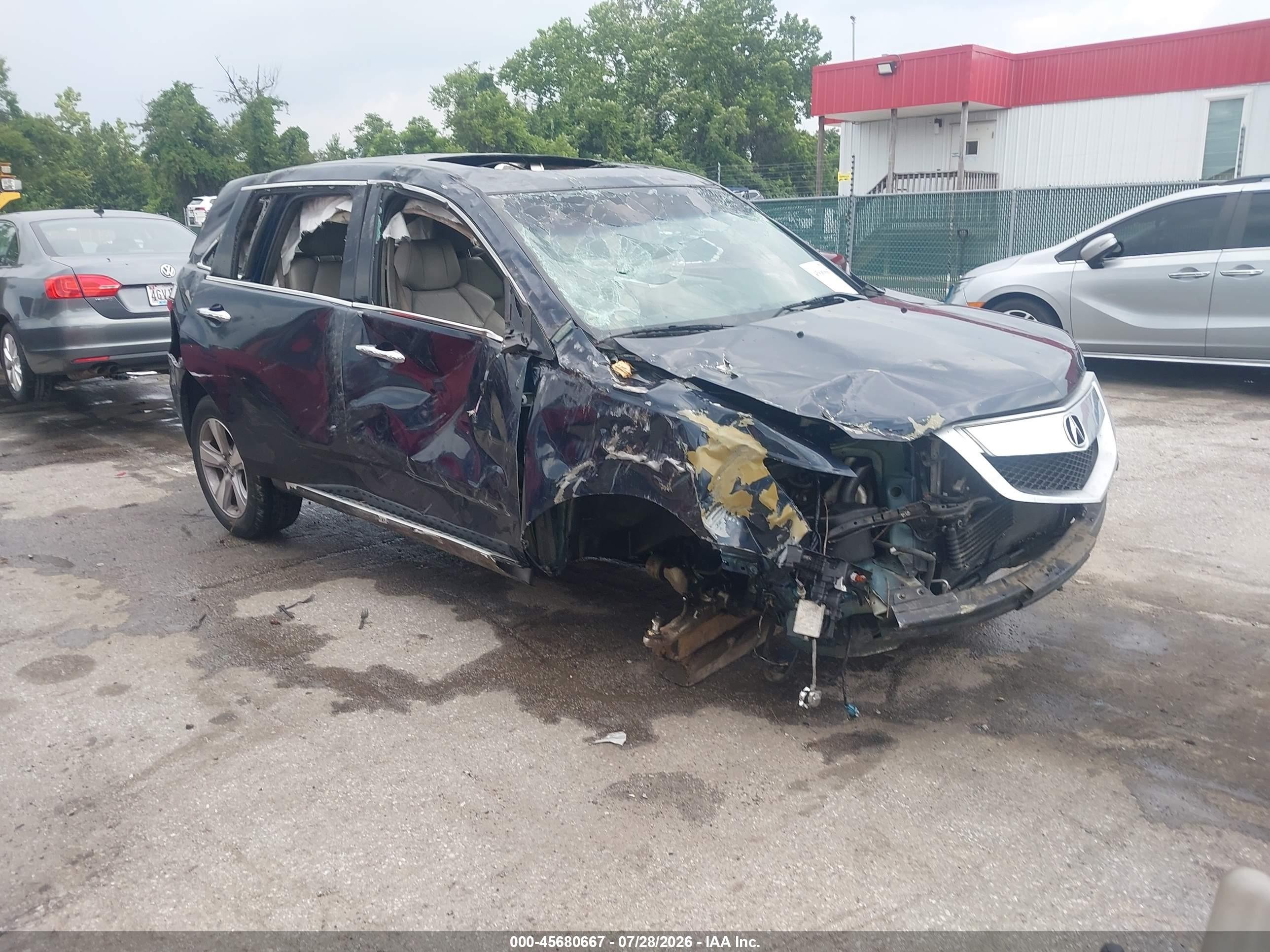 2012 Acura Mdx Technology Package Blue vin: 2HNYD2H45CH505441