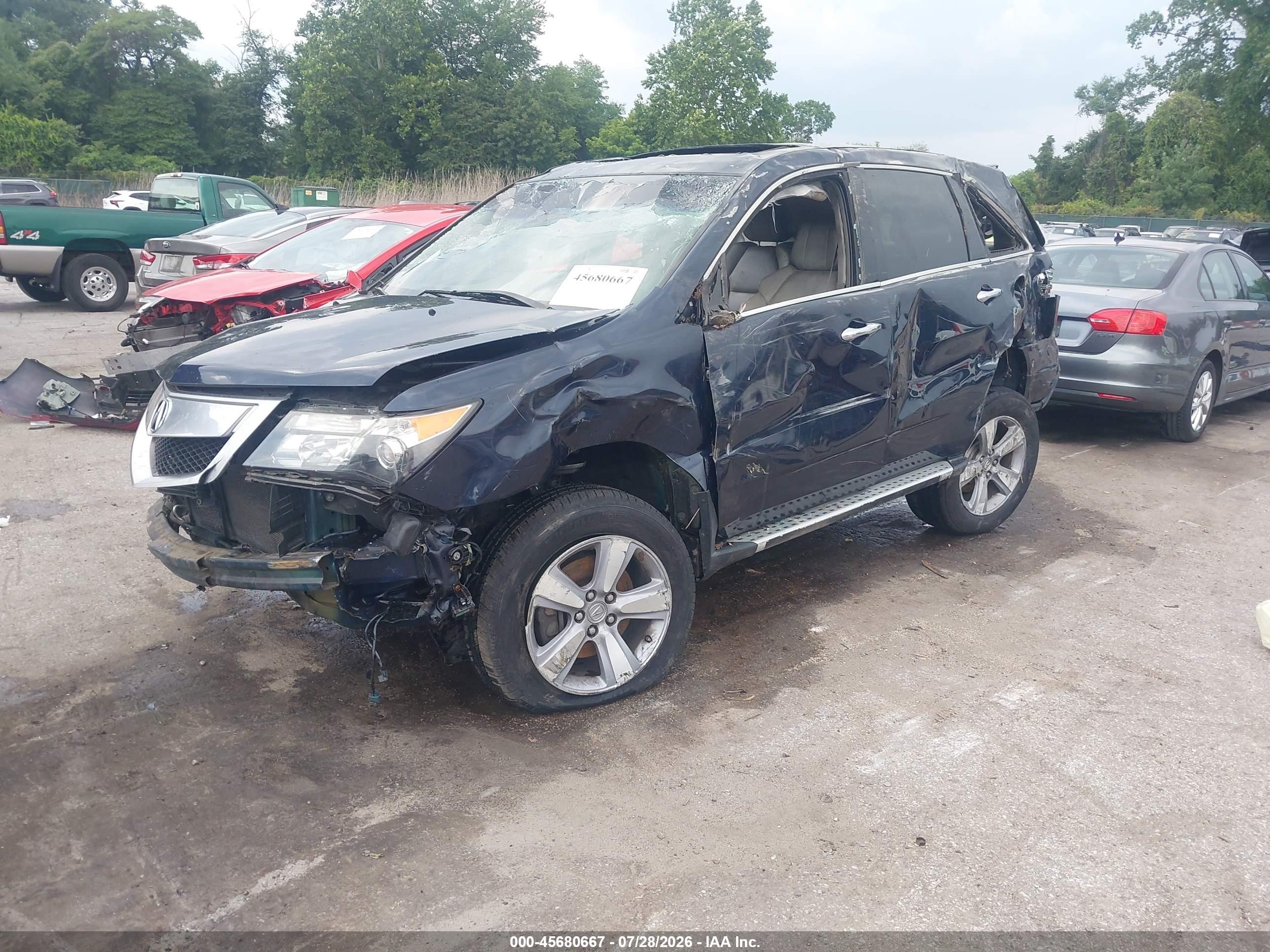 2012 Acura Mdx Technology Package Blue vin: 2HNYD2H45CH505441
