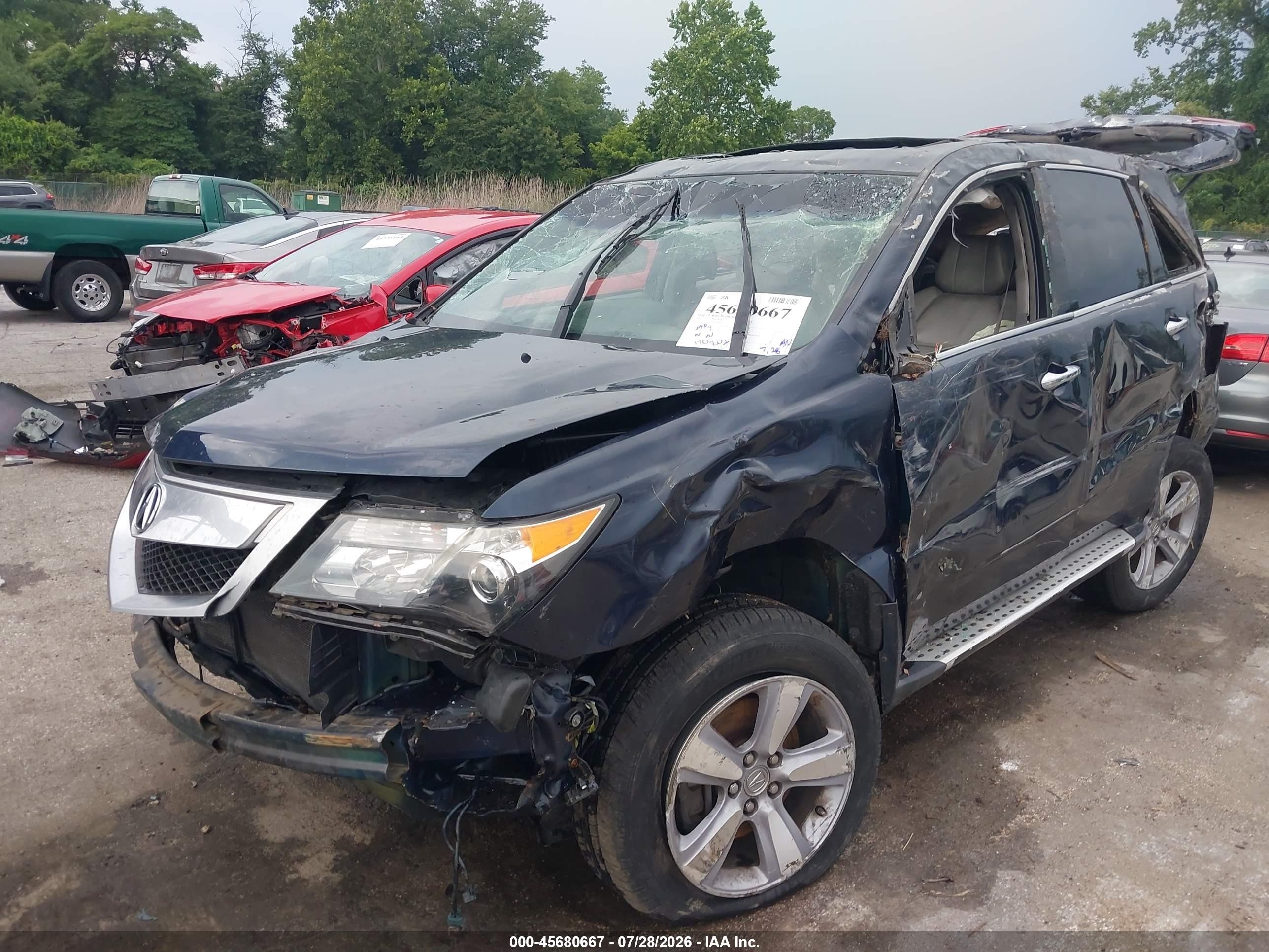 2012 Acura Mdx Technology Package Blue vin: 2HNYD2H45CH505441