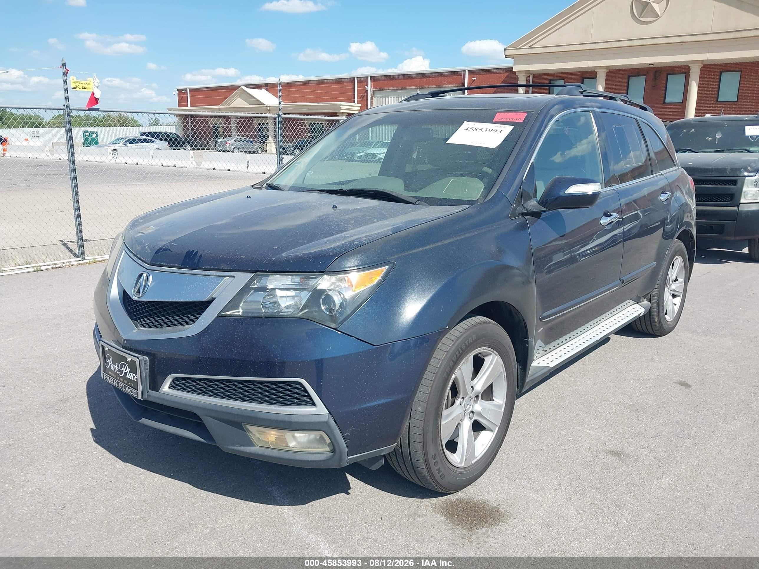 2010 Acura Mdx Technology Package Blue vin: 2HNYD2H48AH506905