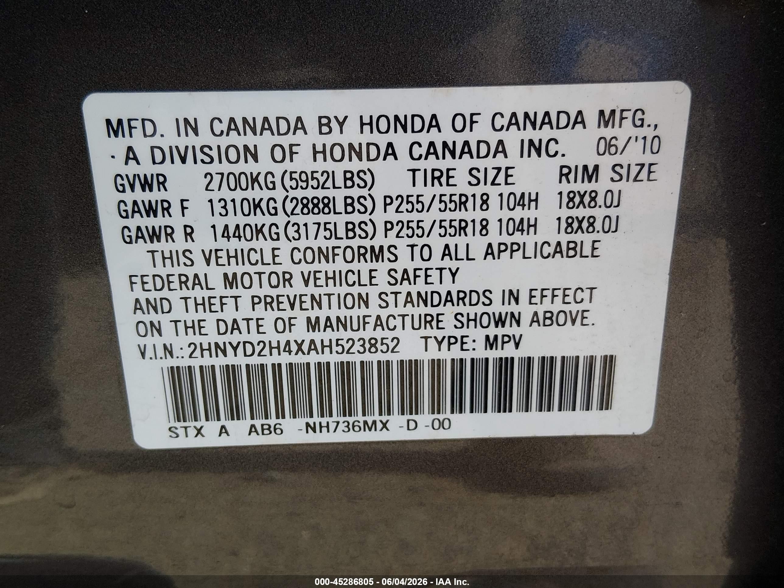 2010 Acura Mdx Technology Package Gray vin: 2HNYD2H4XAH523852