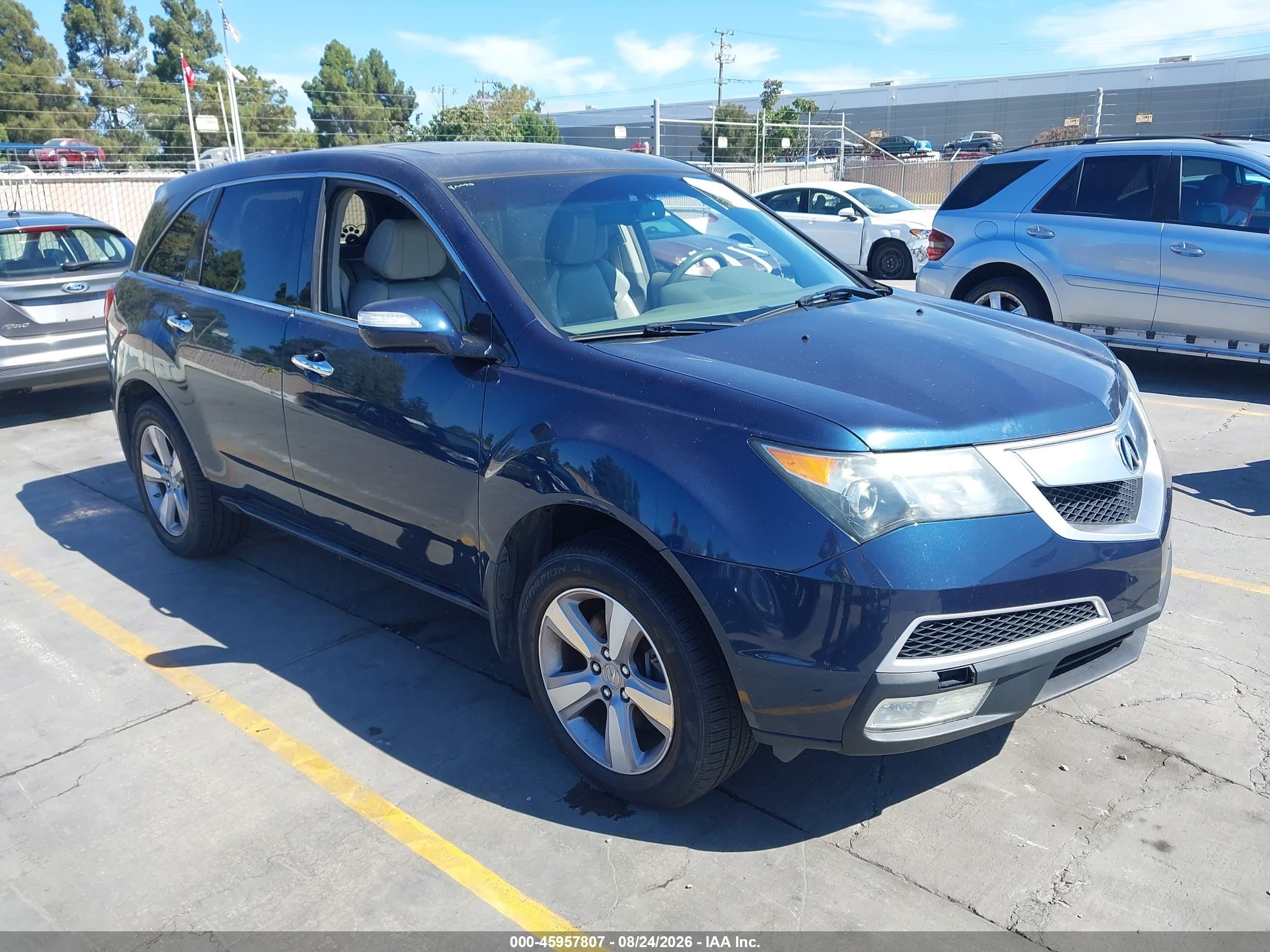 2012 Acura Mdx Technology Package Blue vin: 2HNYD2H4XCH519691