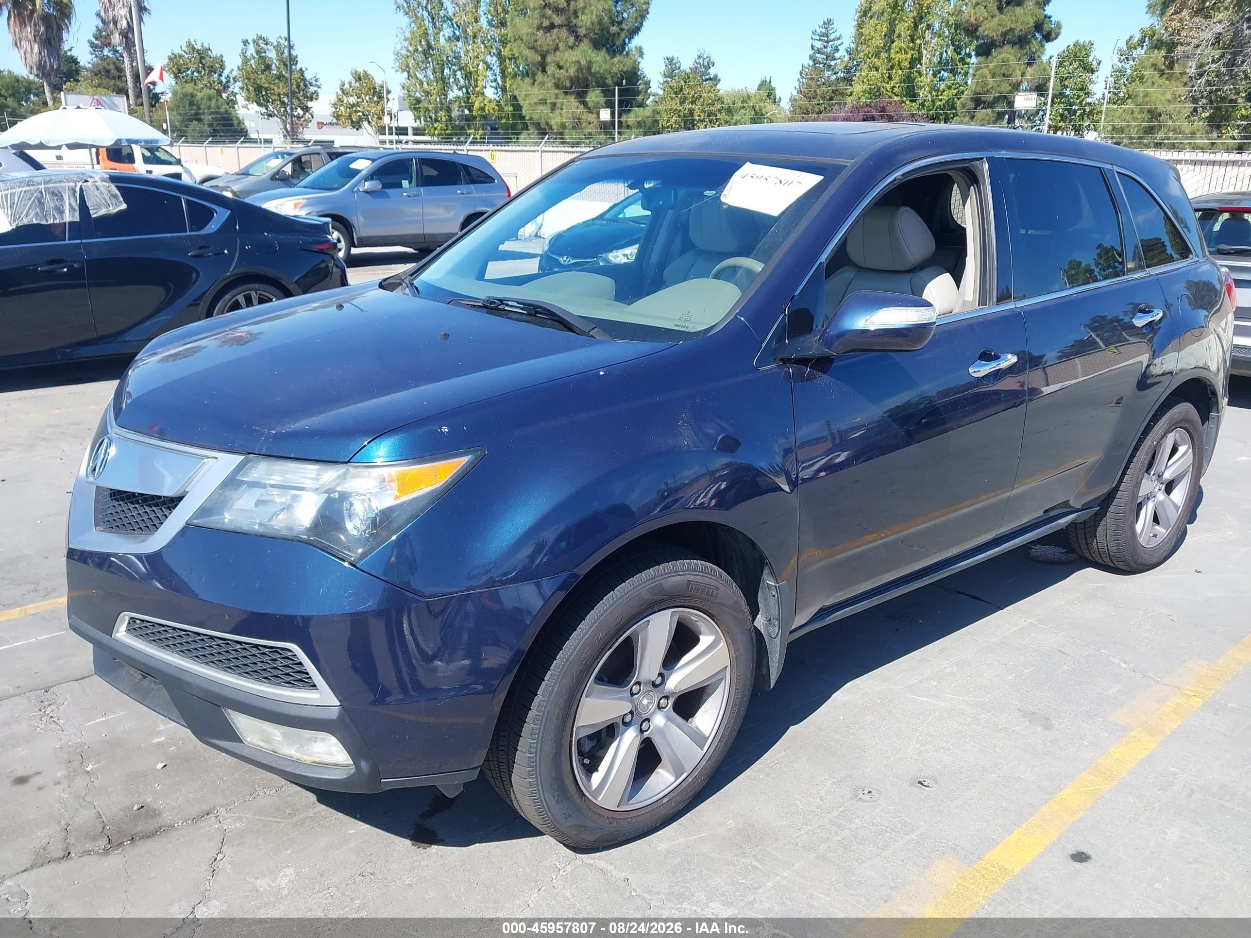 2012 Acura Mdx Technology Package Blue vin: 2HNYD2H4XCH519691