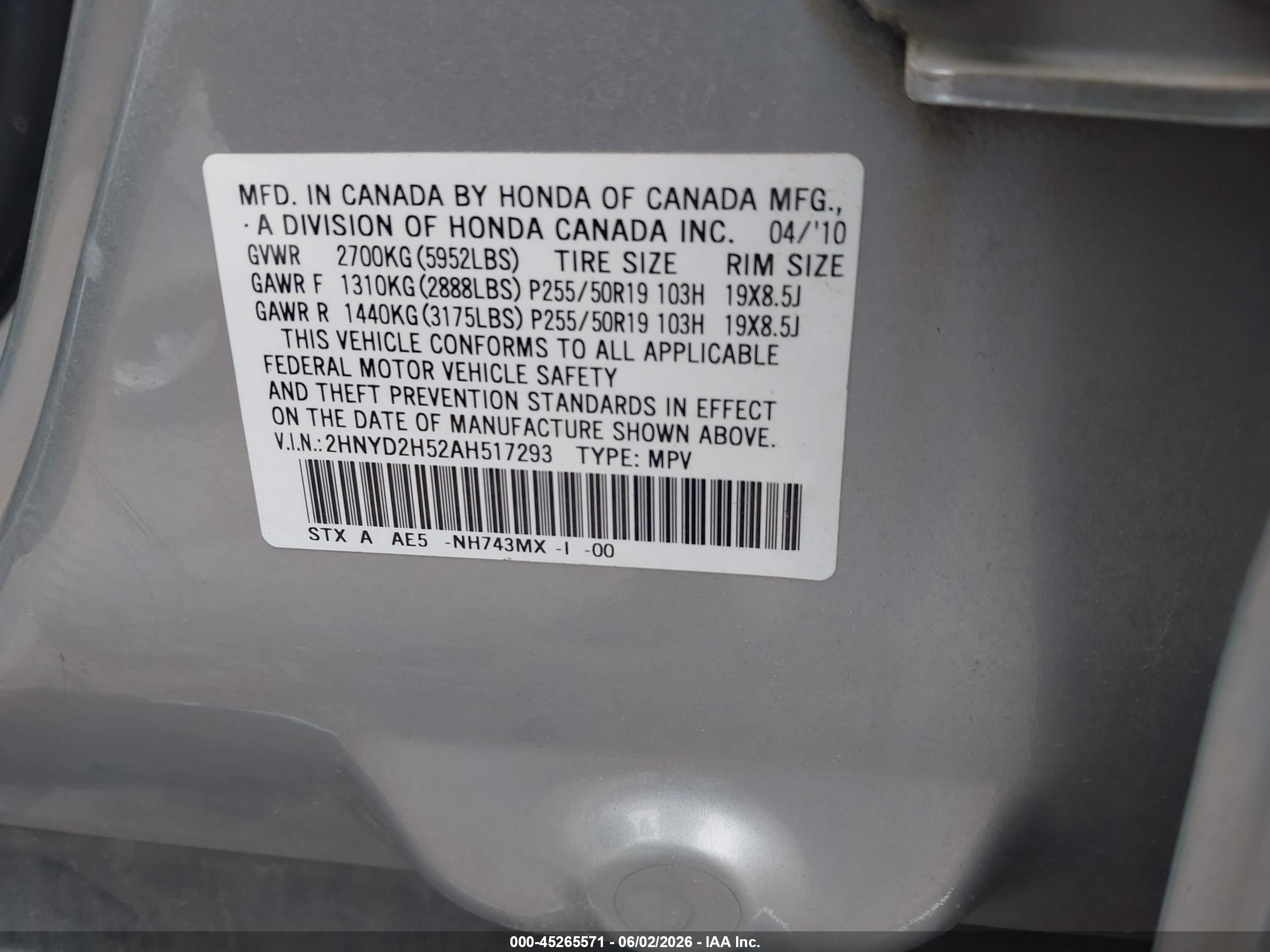 2010 Acura Mdx Advance Package Silver vin: 2HNYD2H52AH517293
