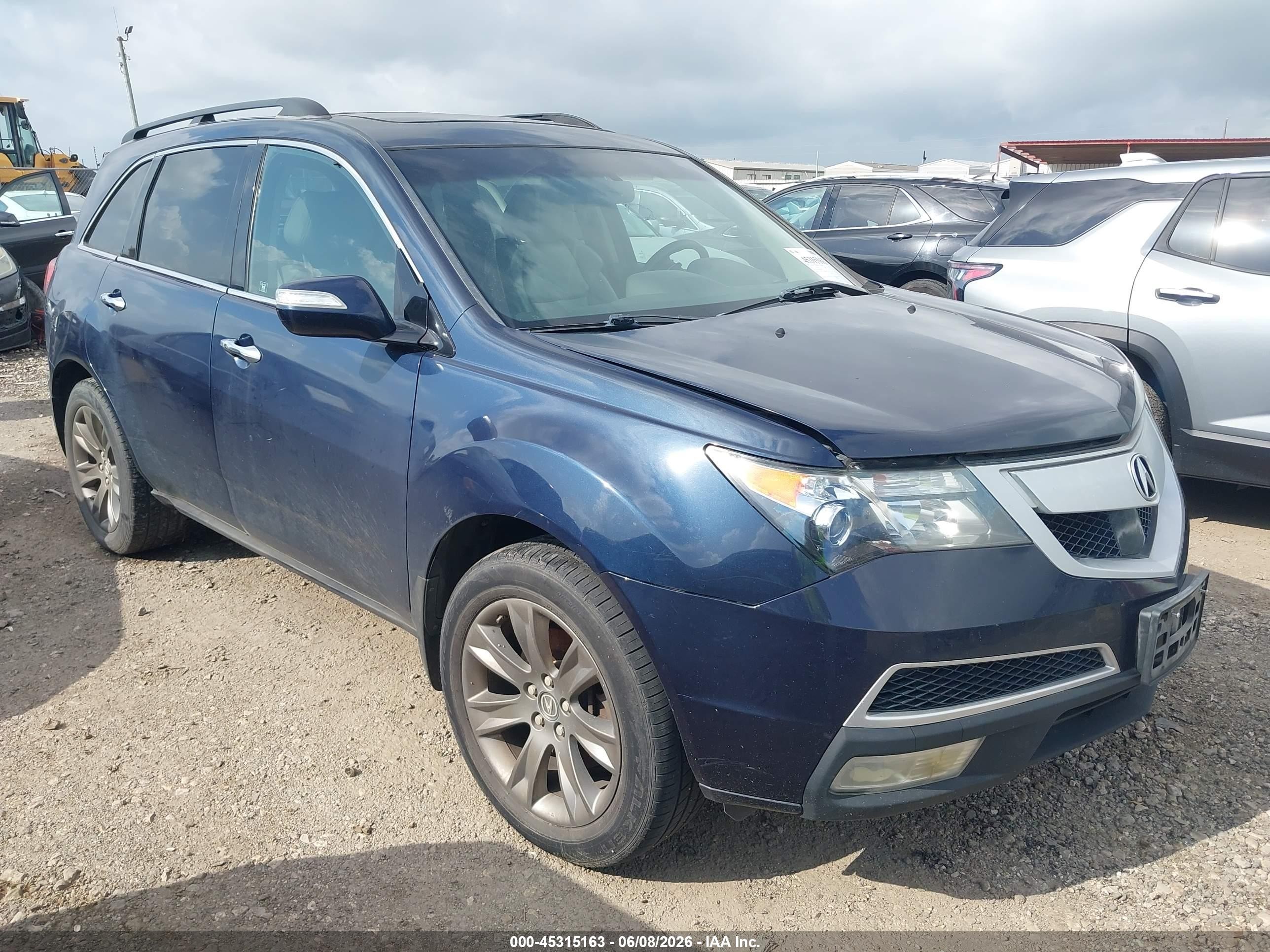2011 Acura Mdx Advance Package Blue vin: 2HNYD2H55BH529861