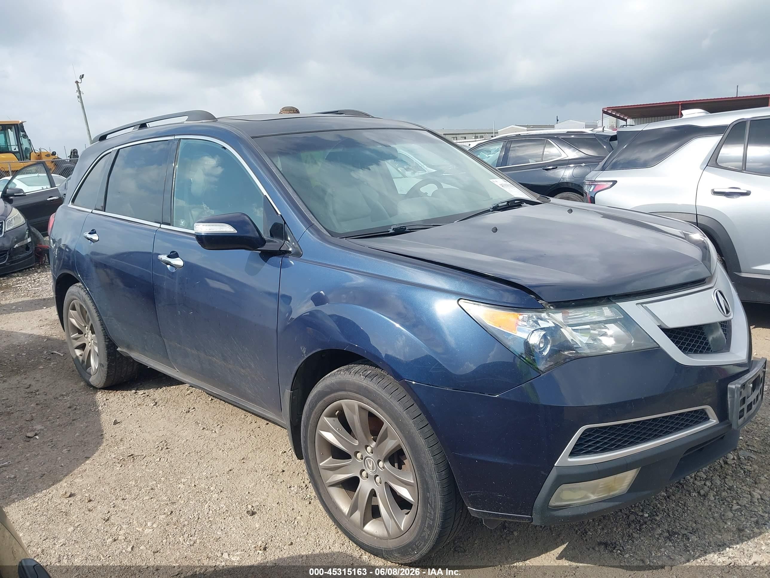2011 Acura Mdx Advance Package Blue vin: 2HNYD2H55BH529861