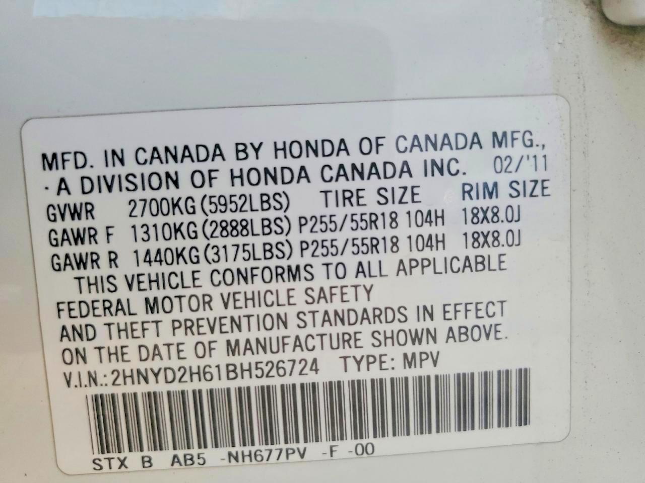 2011 Acura Mdx Technology White vin: 2HNYD2H61BH526724