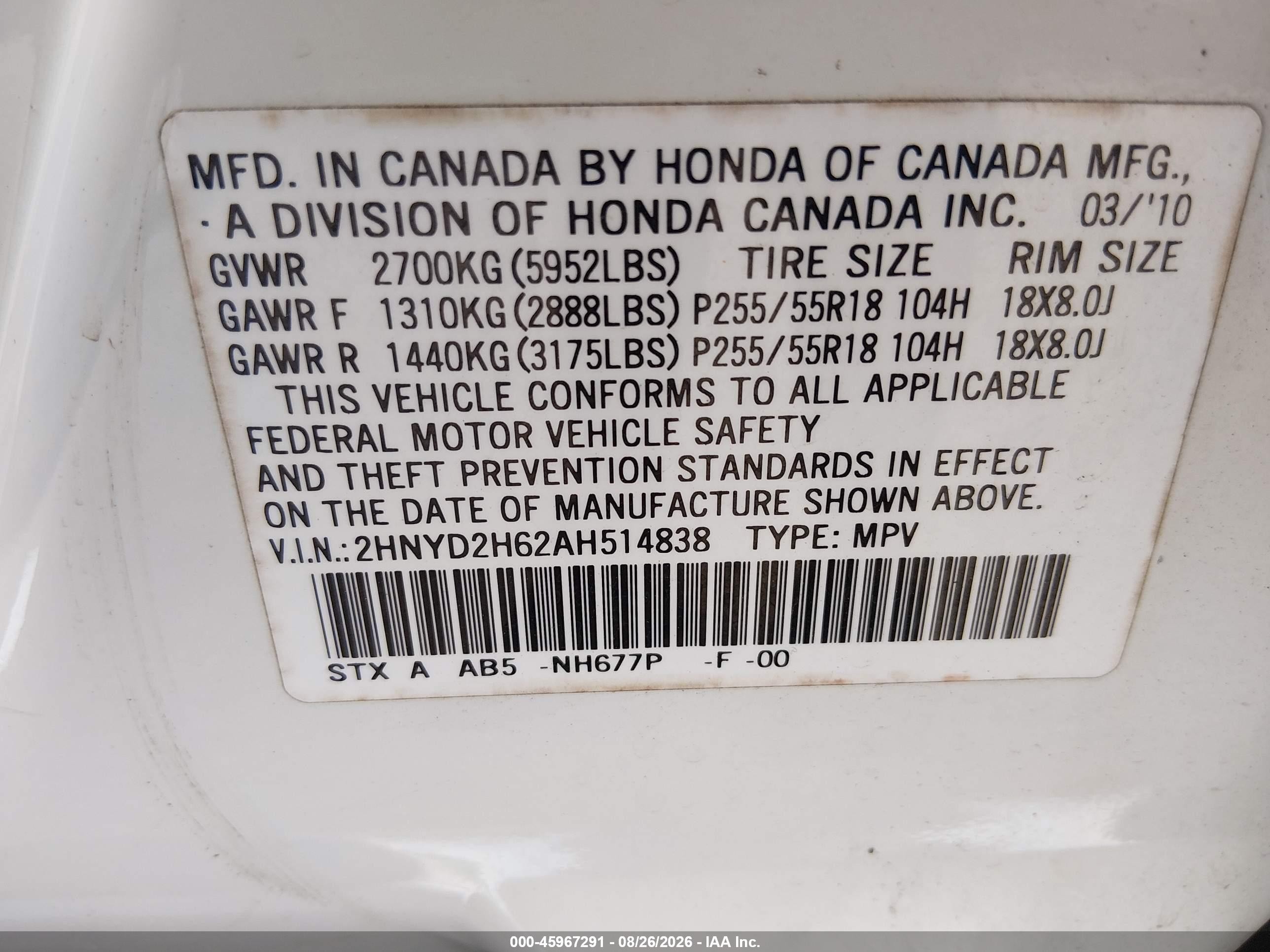 2010 Acura Mdx Technology Package White vin: 2HNYD2H62AH514838