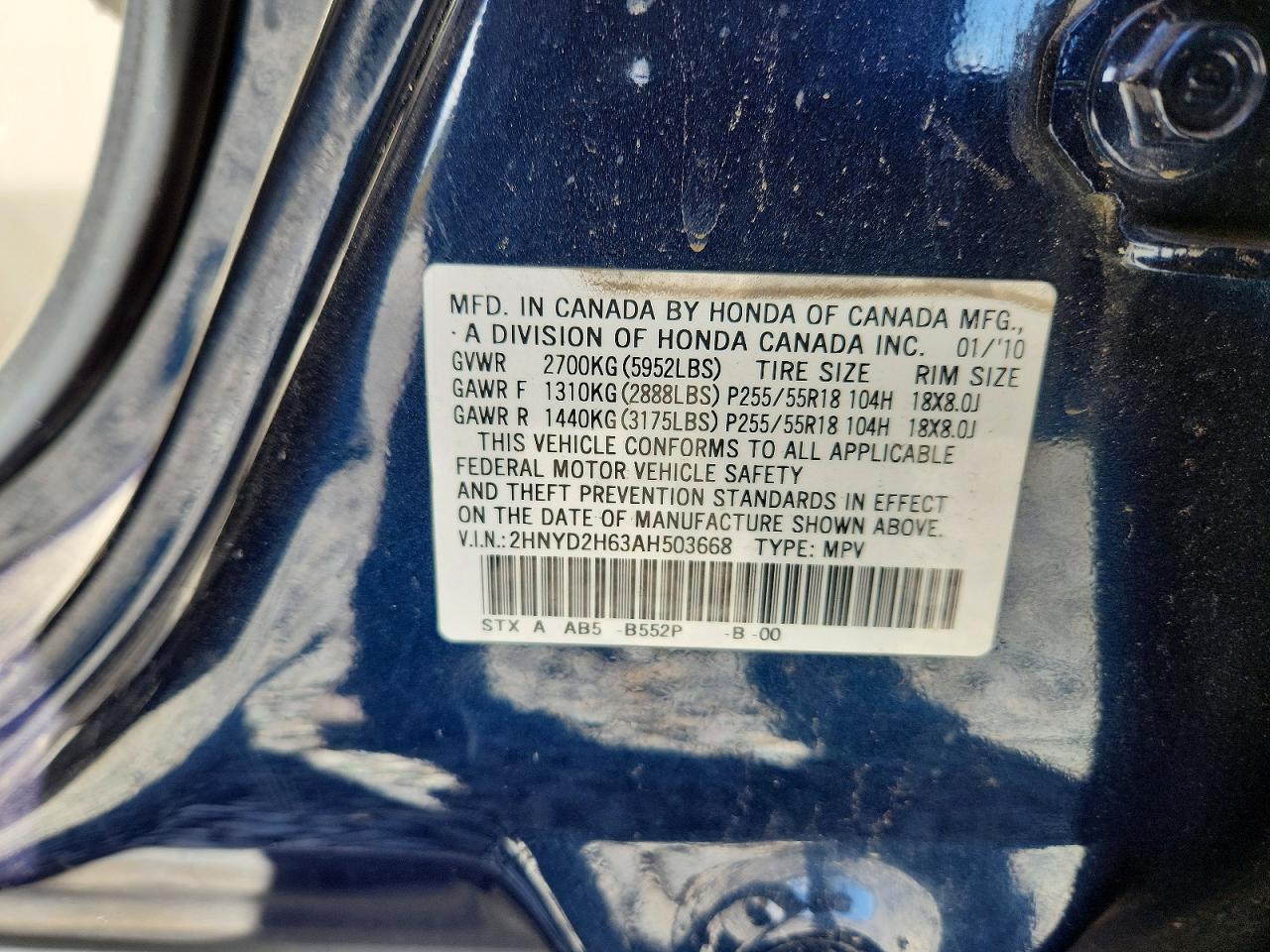 2010 Acura Mdx Technology Blue vin: 2HNYD2H63AH503668