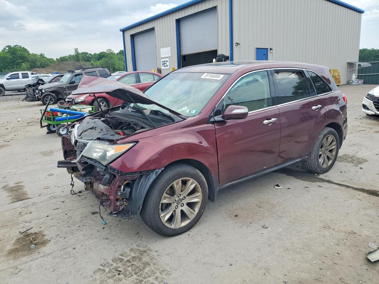 2012 Acura Mdx Advance Burgundy vin: 2HNYD2H63CH539086