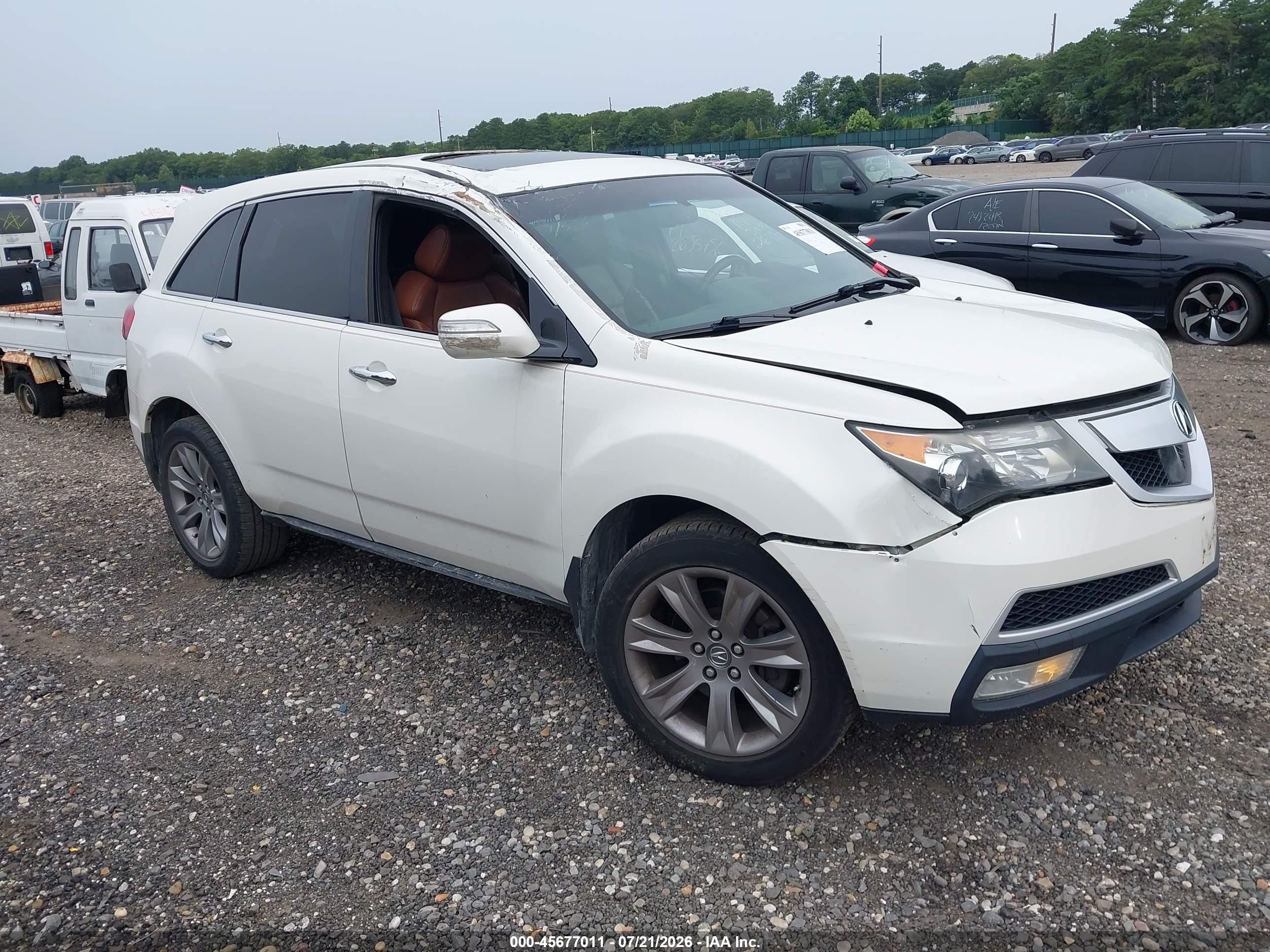 2013 Acura Mdx Advance Package White vin: 2HNYD2H63DH524704