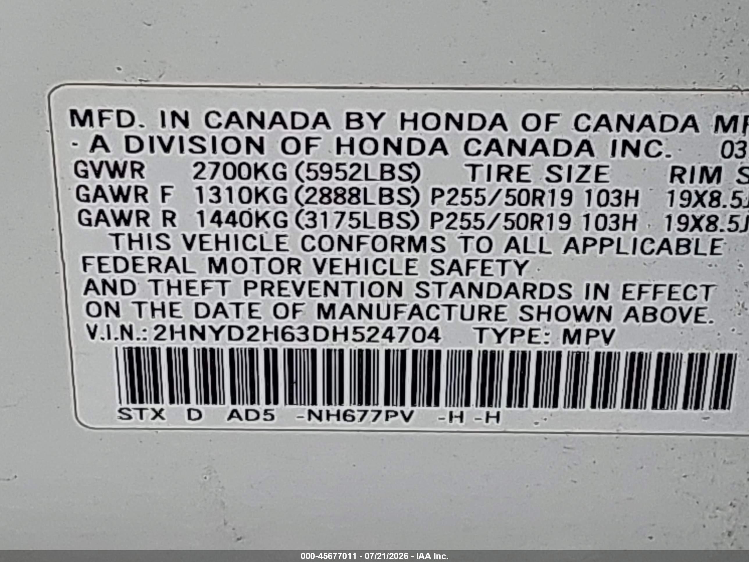 2013 Acura Mdx Advance Package White vin: 2HNYD2H63DH524704