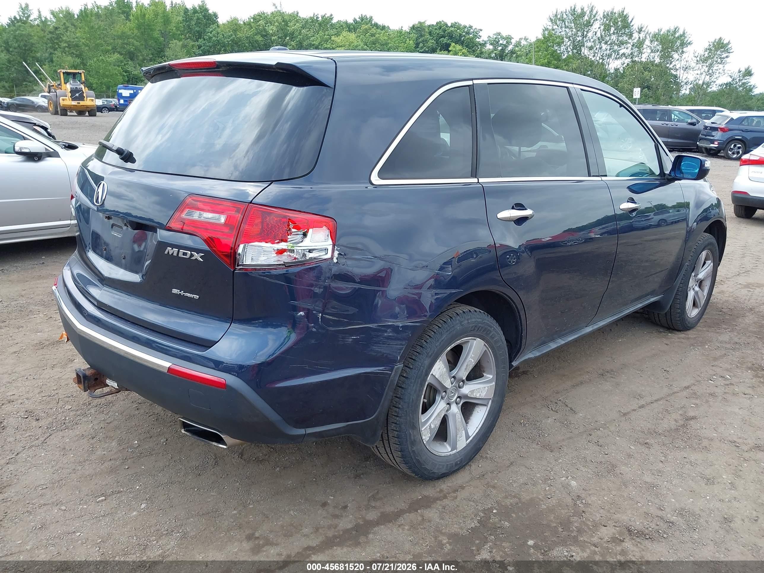2011 Acura Mdx Technology Package Blue vin: 2HNYD2H64BH531206