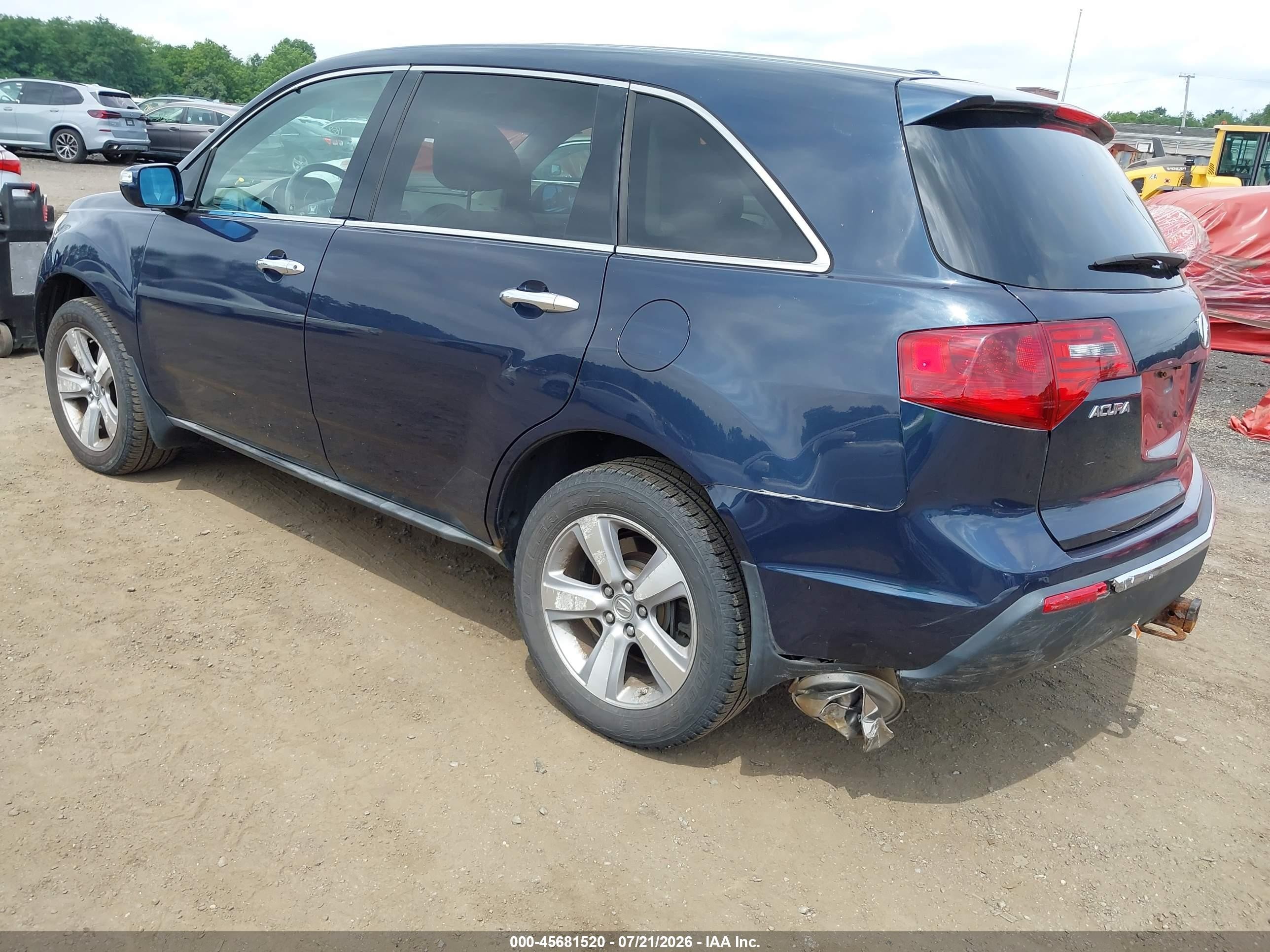 2011 Acura Mdx Technology Package Blue vin: 2HNYD2H64BH531206