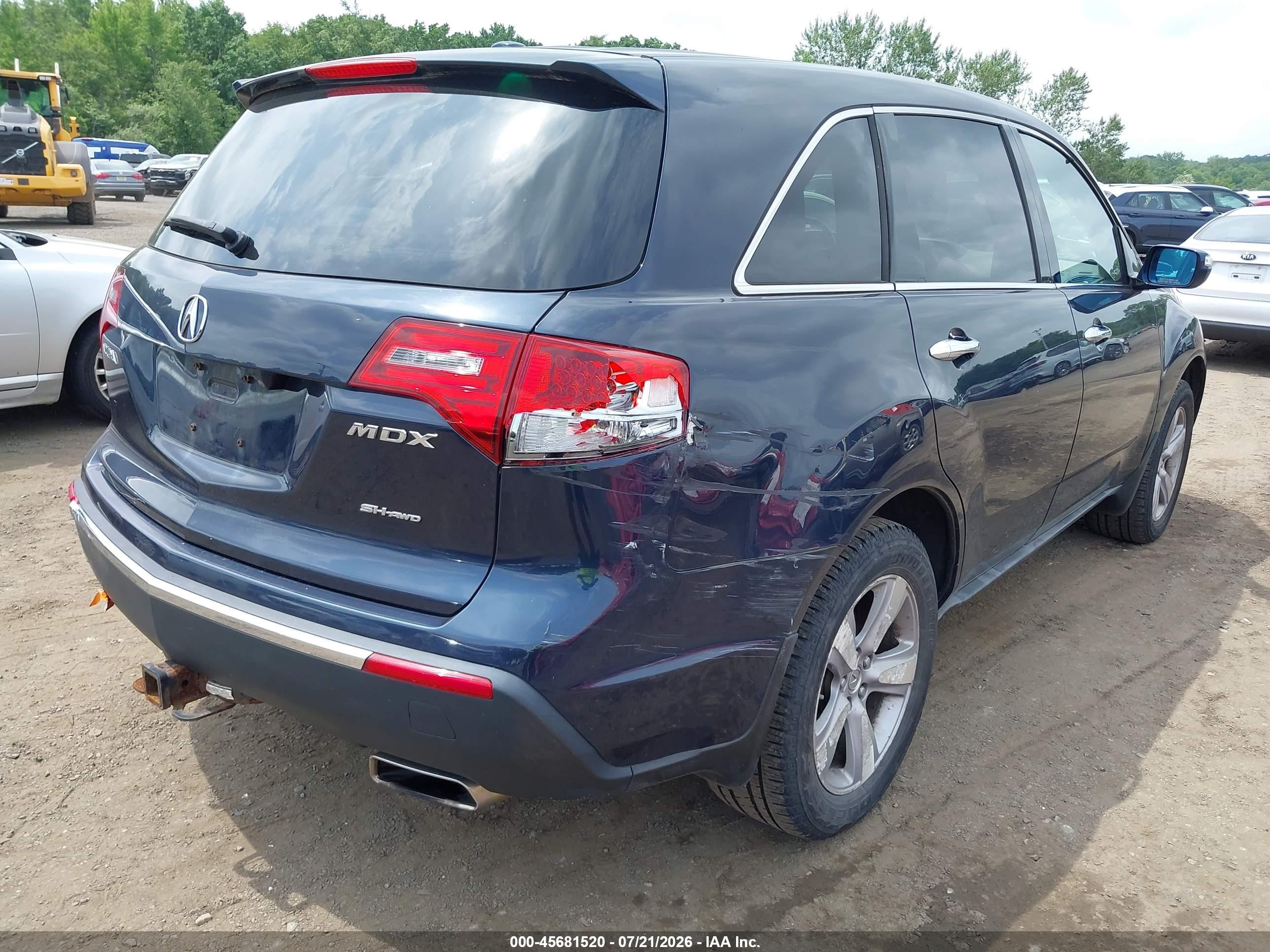 2011 Acura Mdx Technology Package Blue vin: 2HNYD2H64BH531206