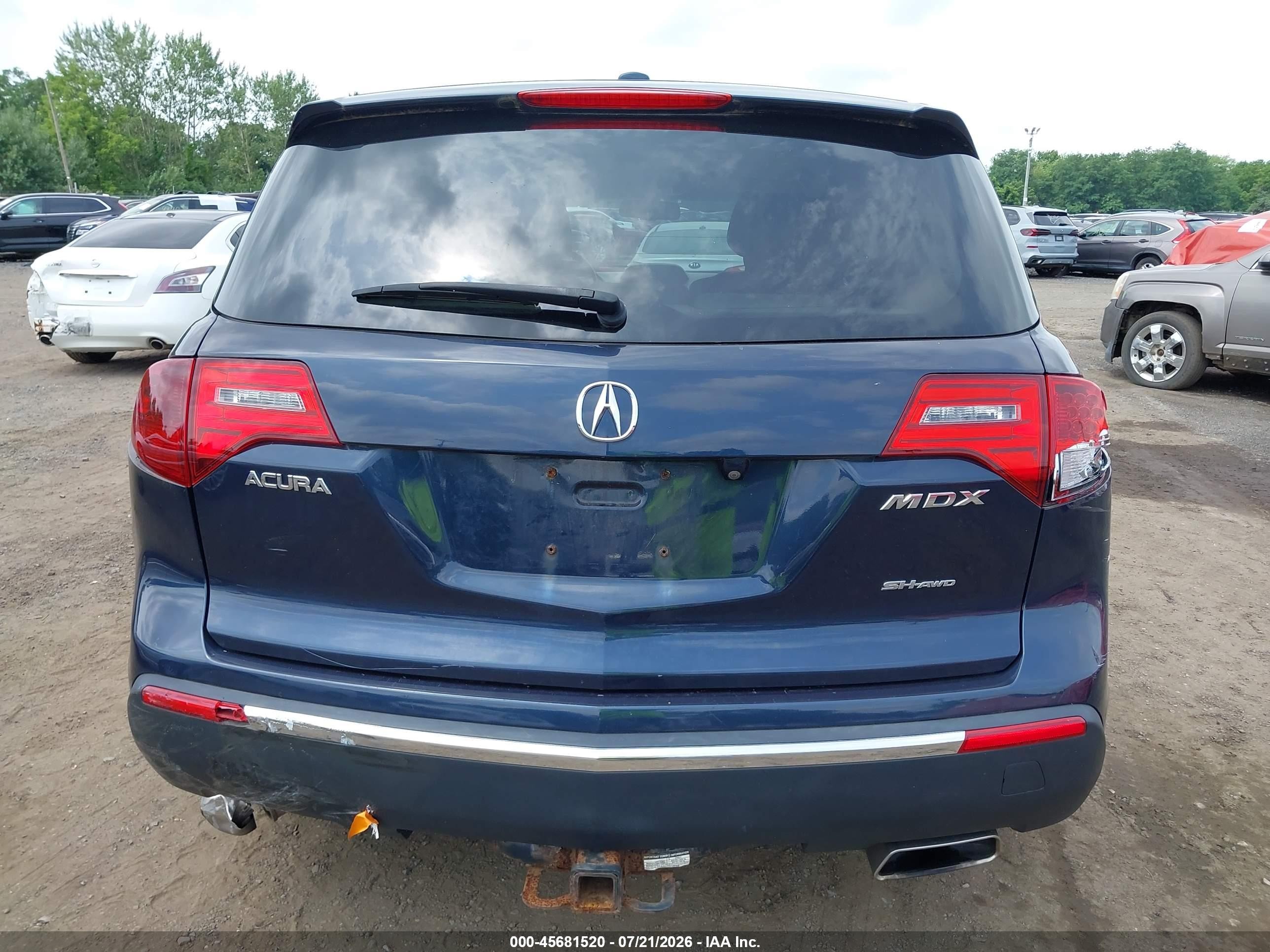 2011 Acura Mdx Technology Package Blue vin: 2HNYD2H64BH531206