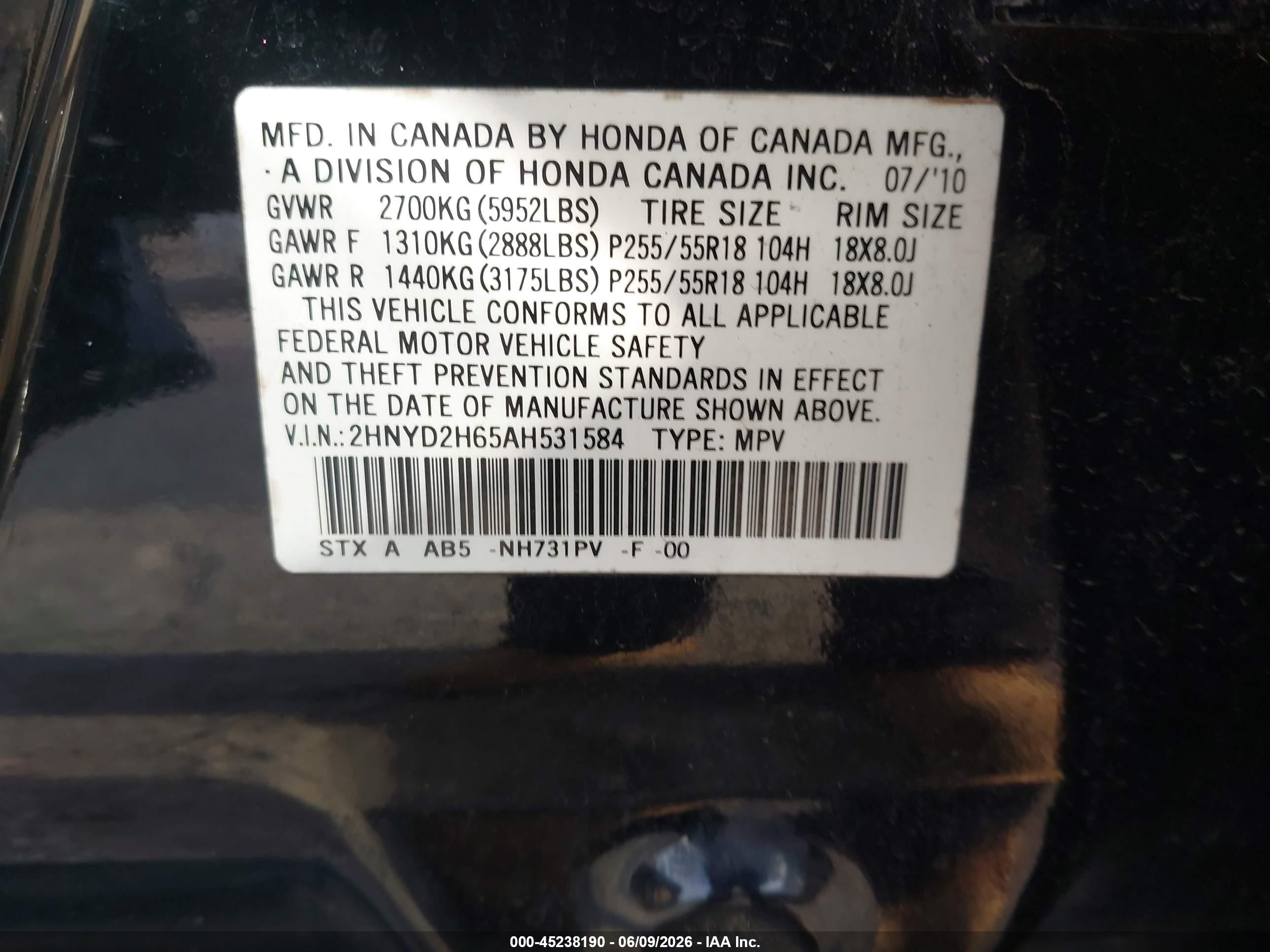 2010 Acura Mdx Technology Package Black vin: 2HNYD2H65AH531584
